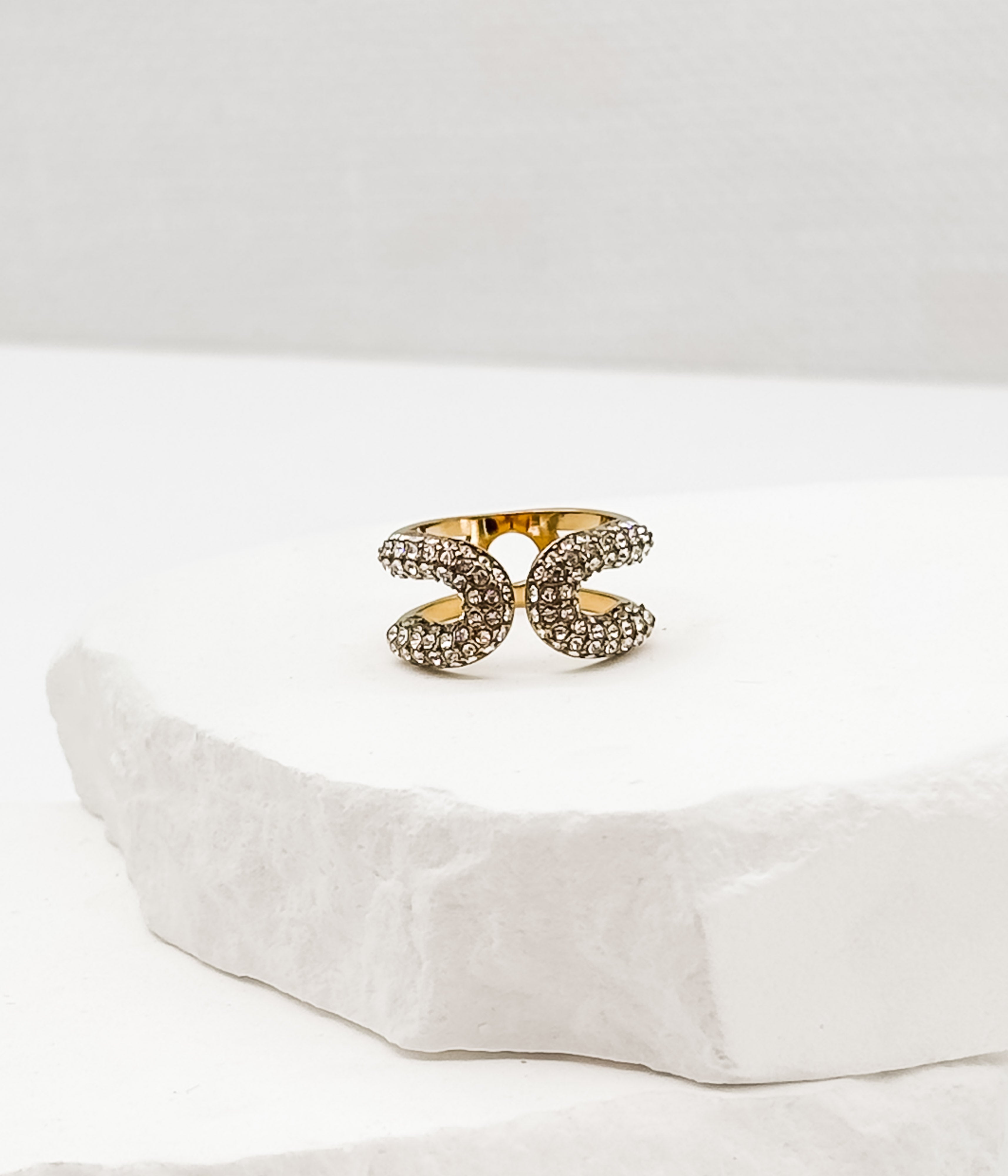 Gold Pavé Double Band Ring - Rural Haze