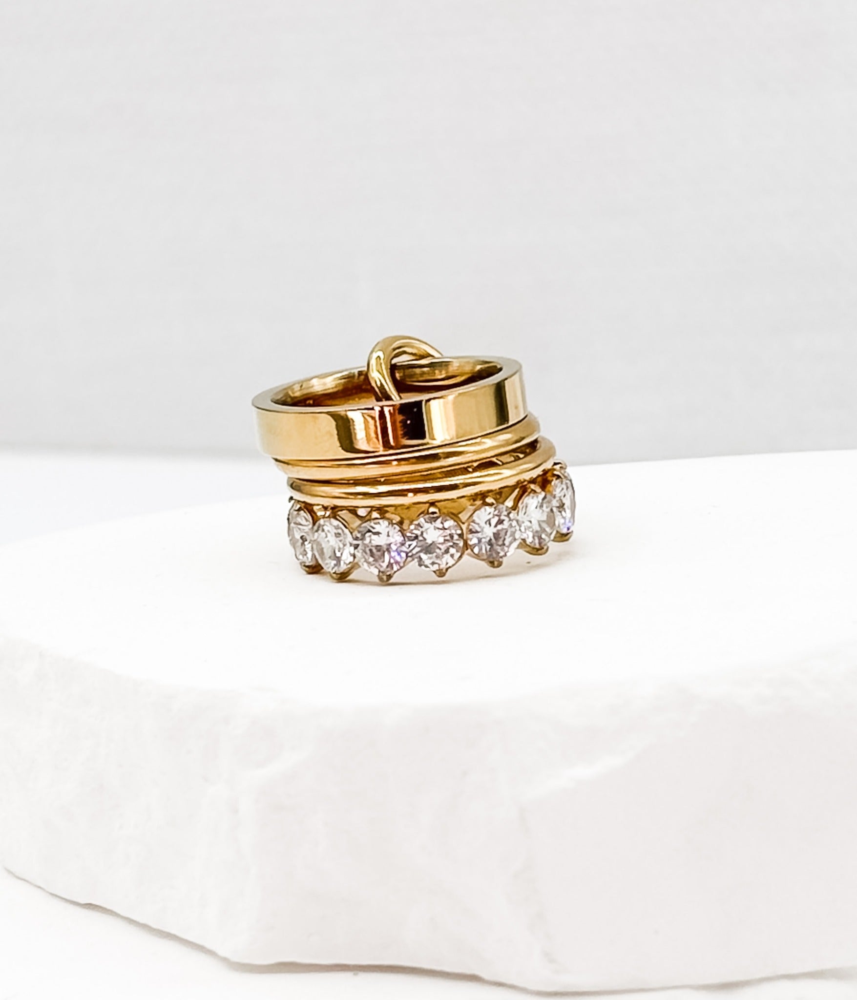 Gold Stacking Rings Set - Rural Haze
