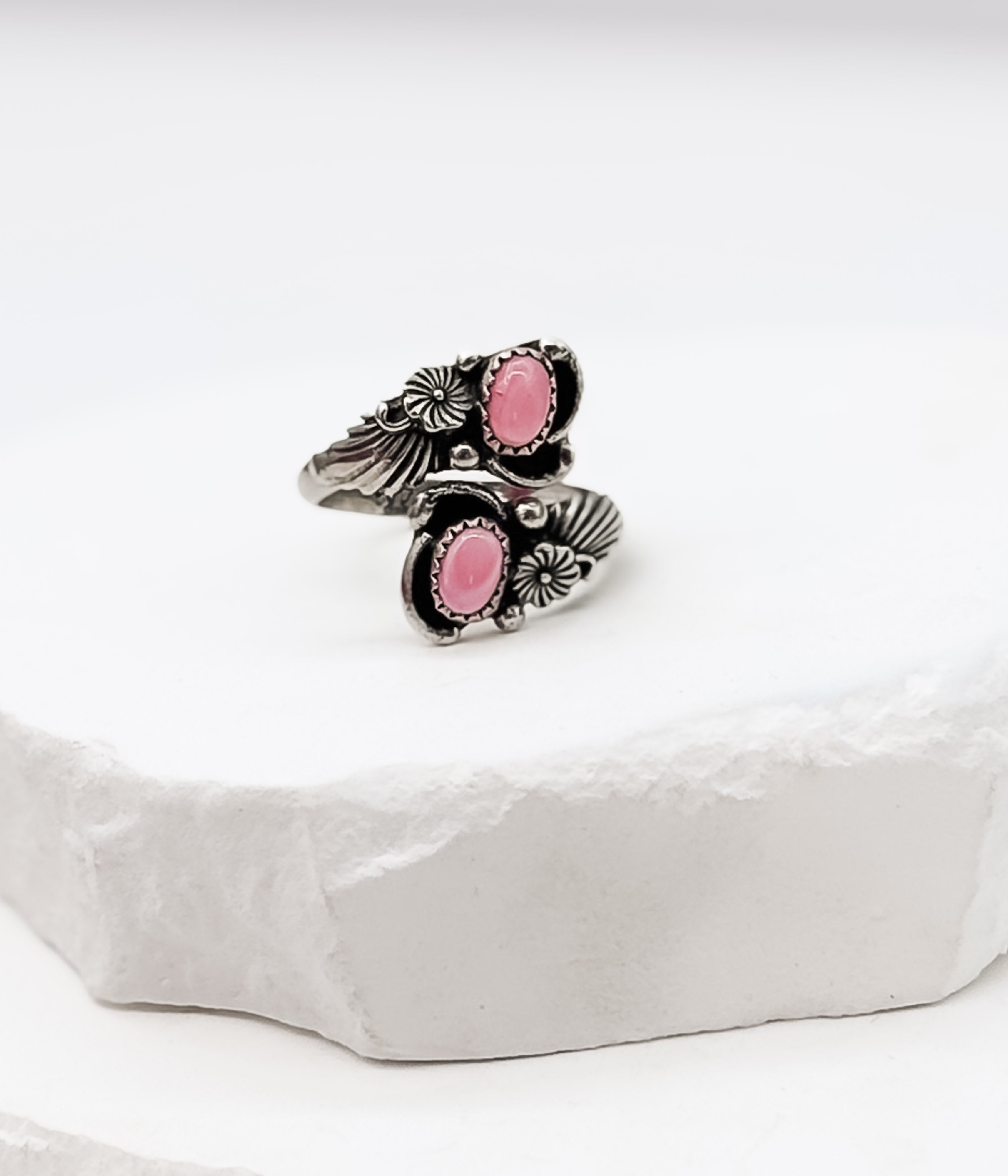 Floral Pink Conch Ring - Rural Haze