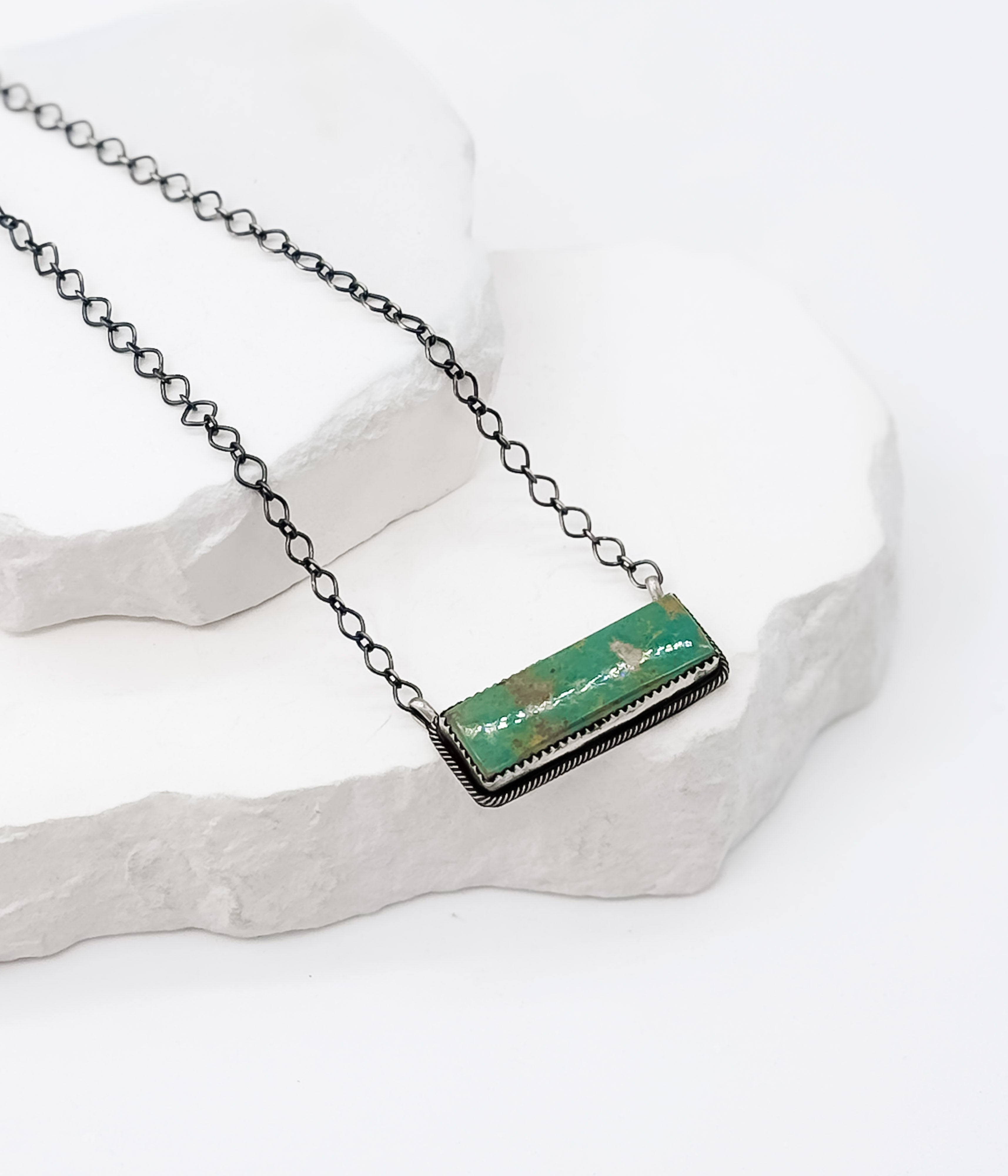 Rectangle Kingman Necklace - Rural Haze