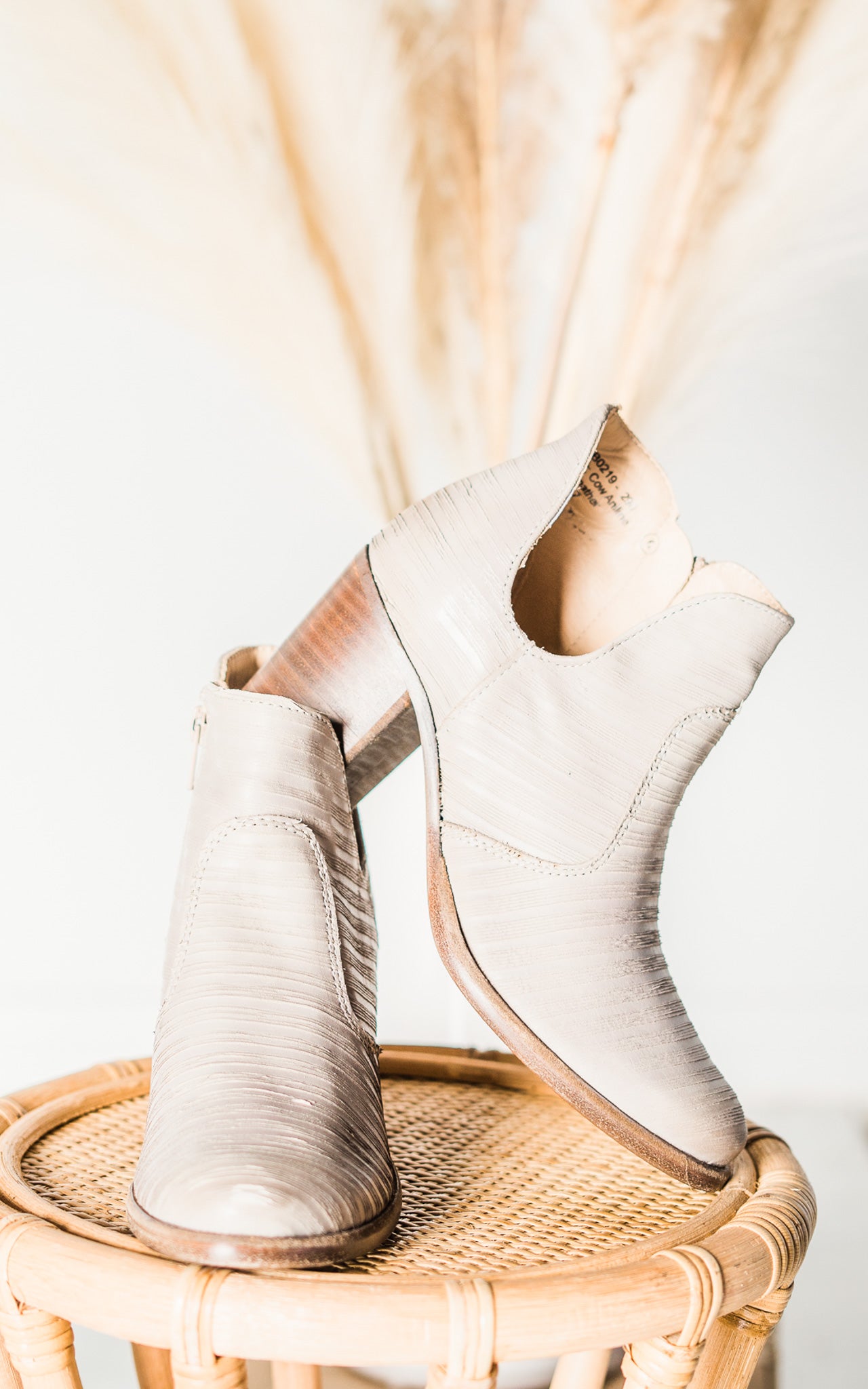 Blurred Lines Ankle Boot in Cream
