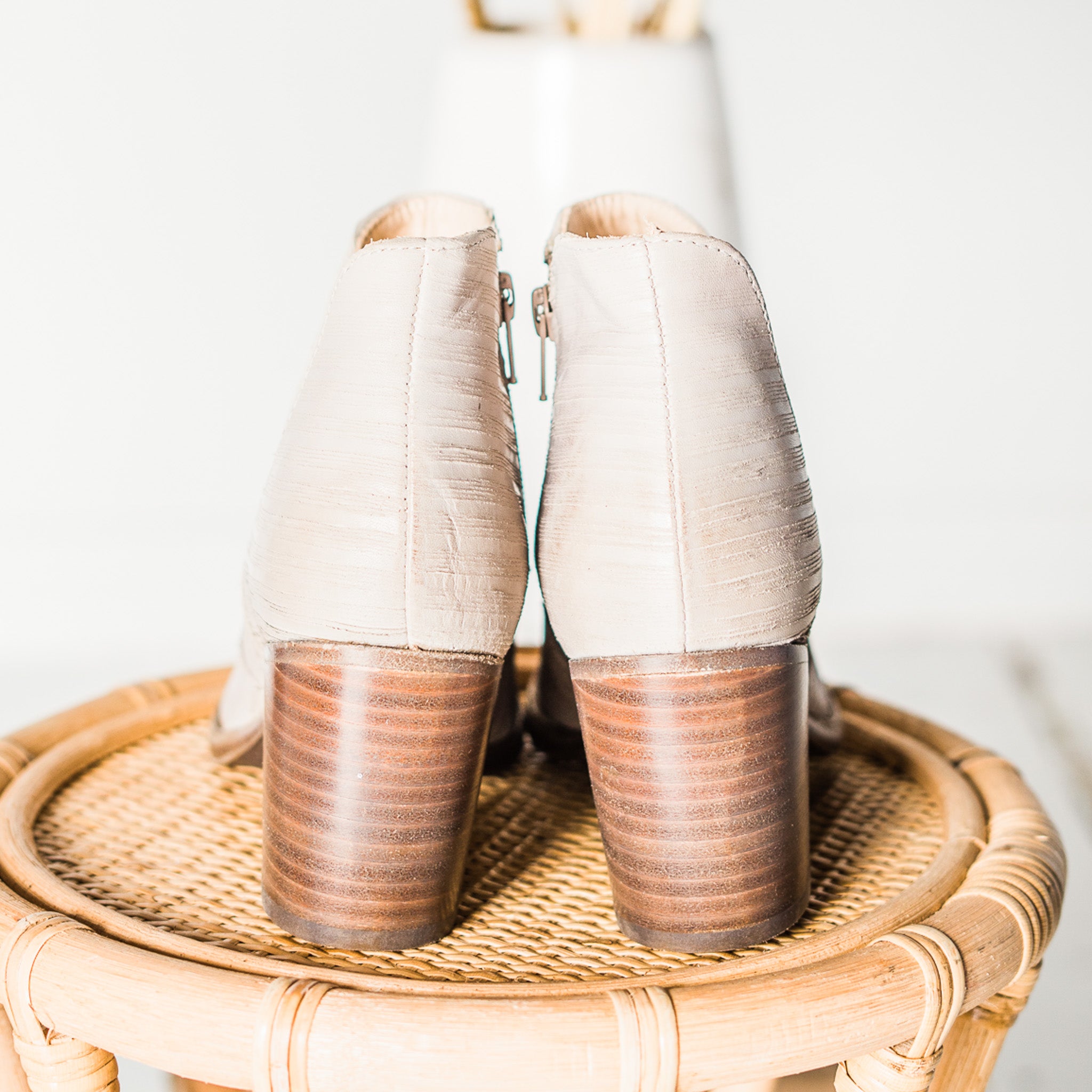 Blurred Lines Ankle Boot in Cream