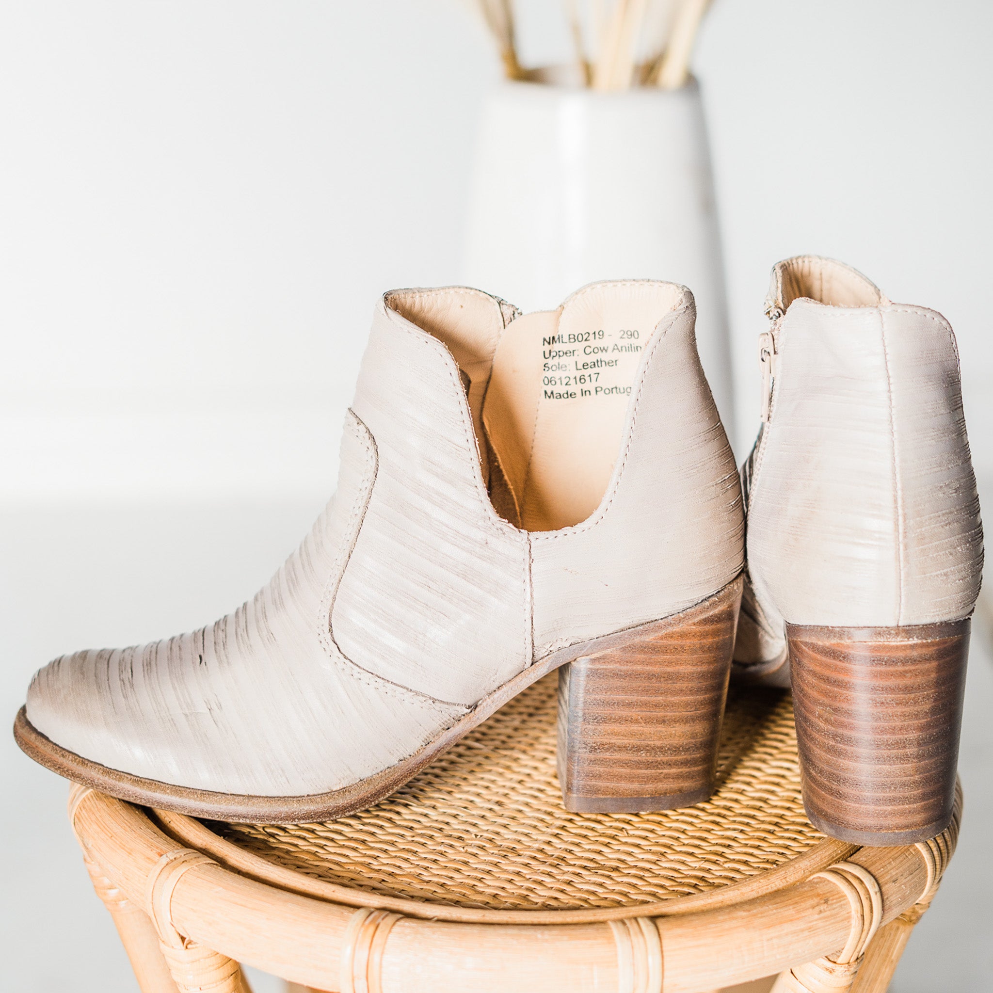 Blurred Lines Ankle Boot in Cream