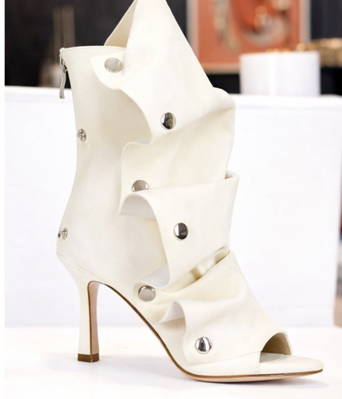 Birdsong Heeled Booties in Bone