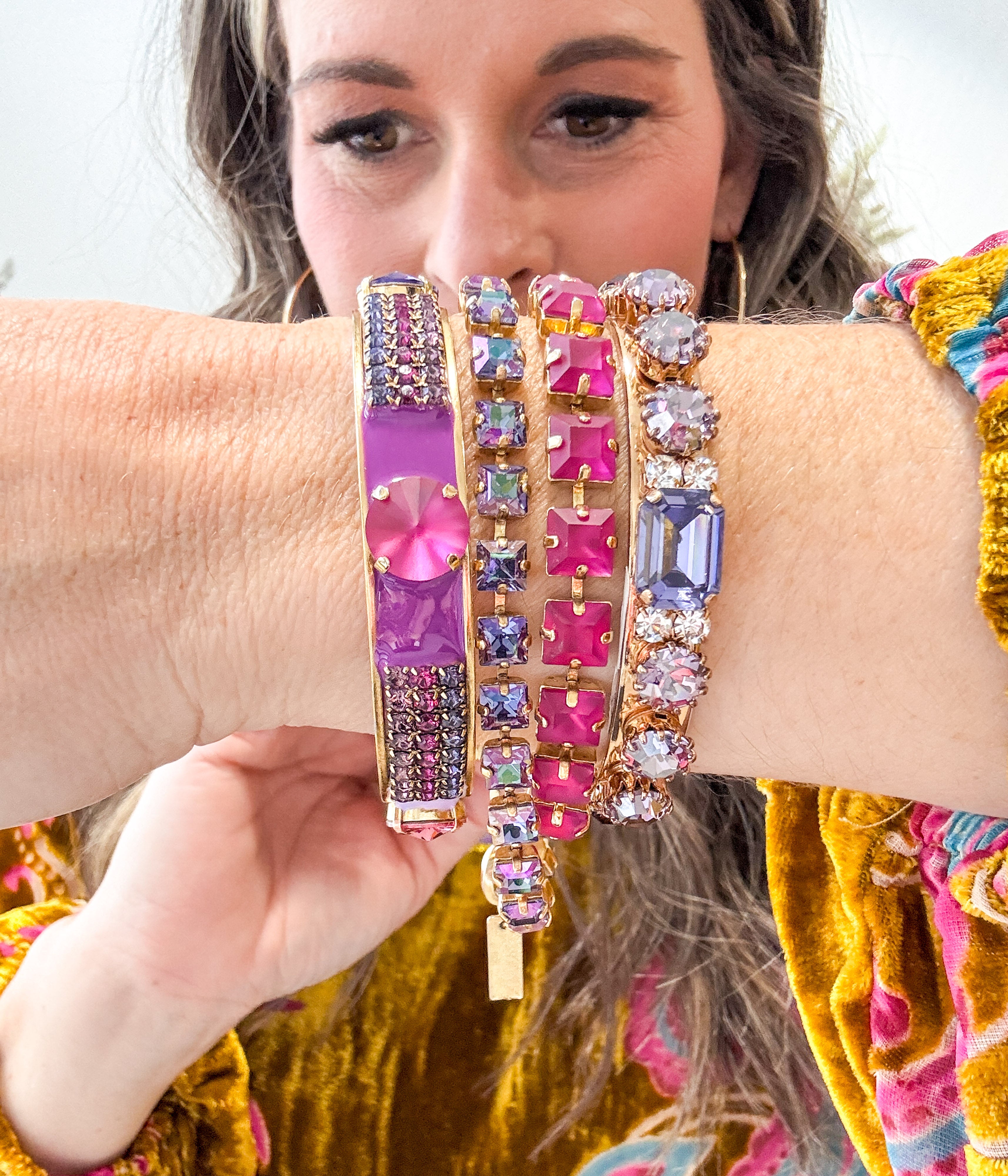 Large Sarina Bracelet in Pink Matte