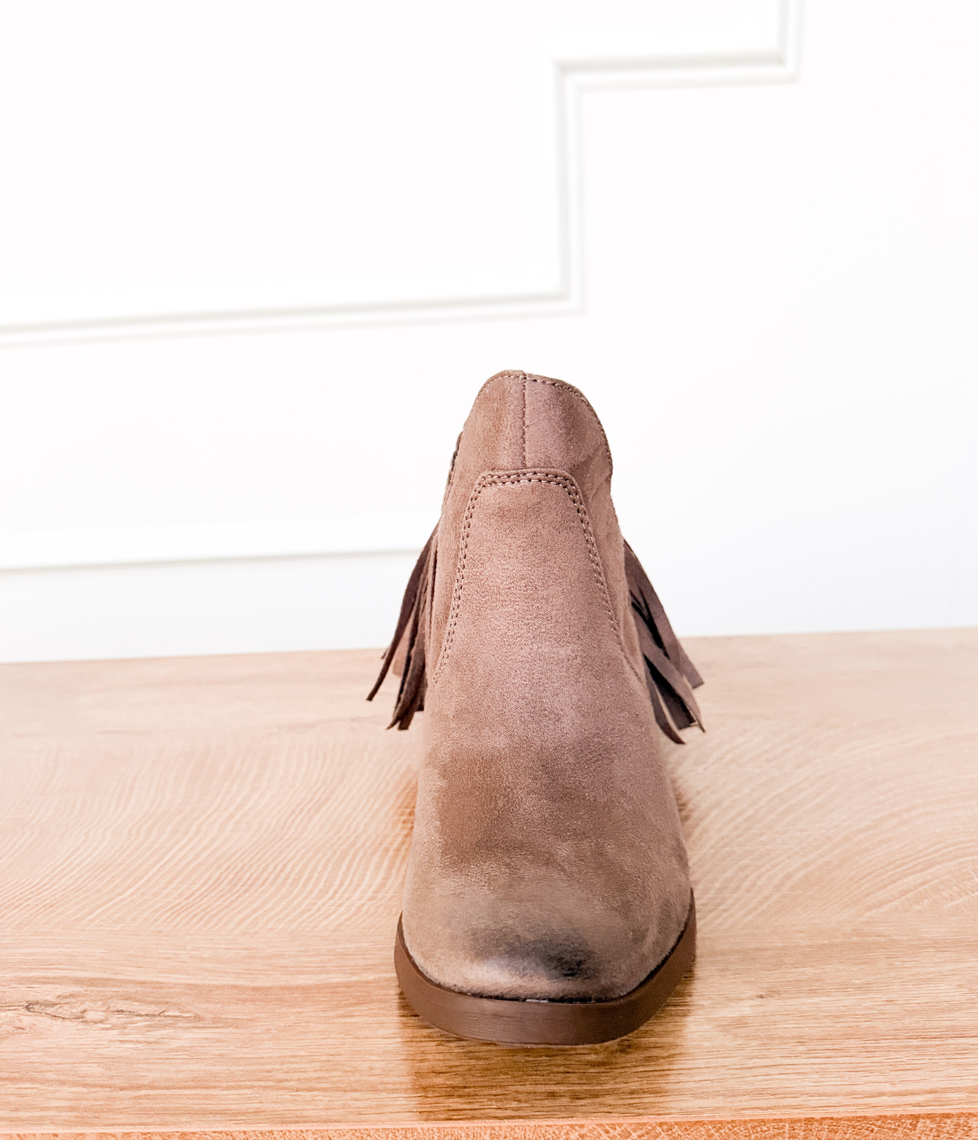 Braxton Western Fringe Ankle Boot in Taupe - Rural Haze
