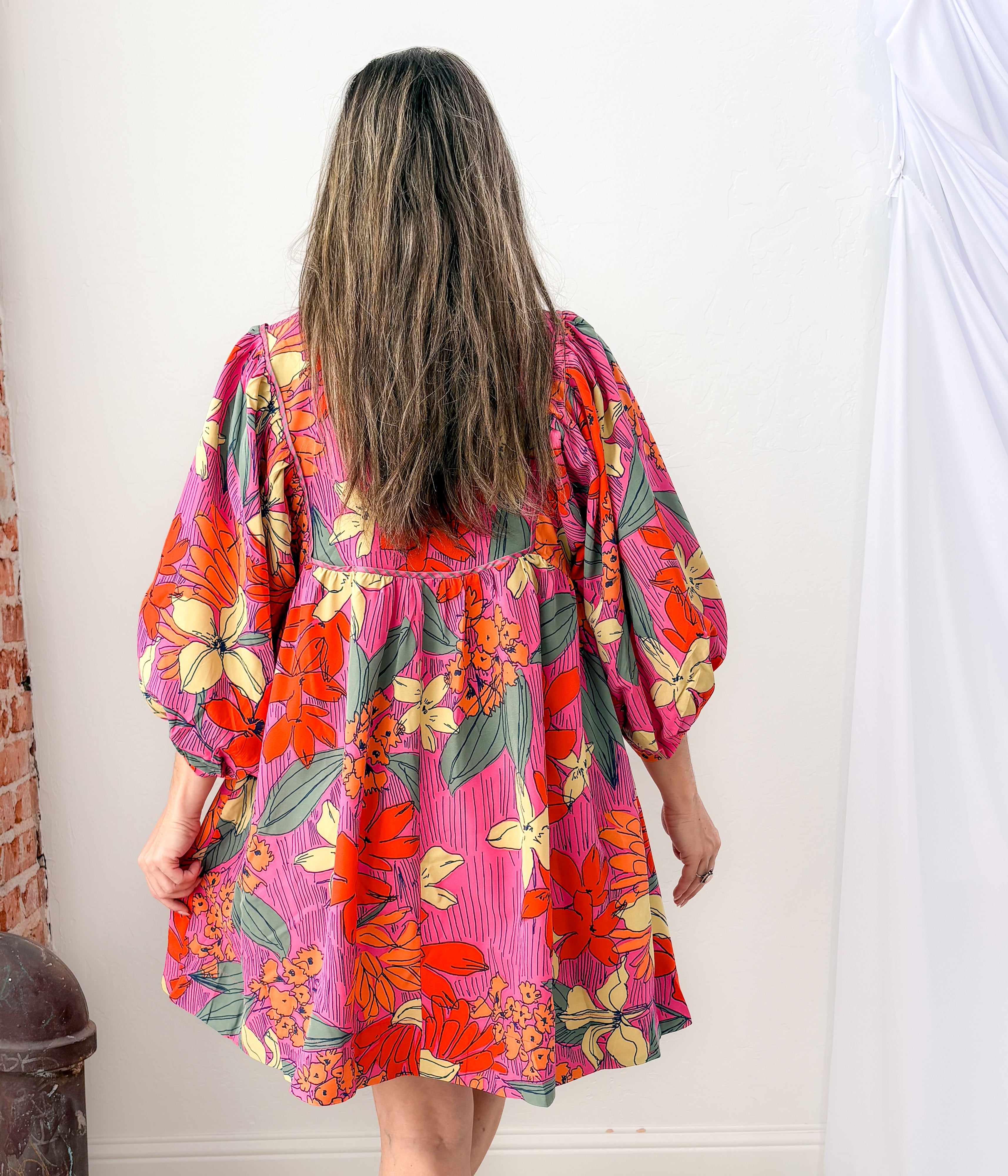 Bright Belle Floral Dress in Pink - Rural Haze