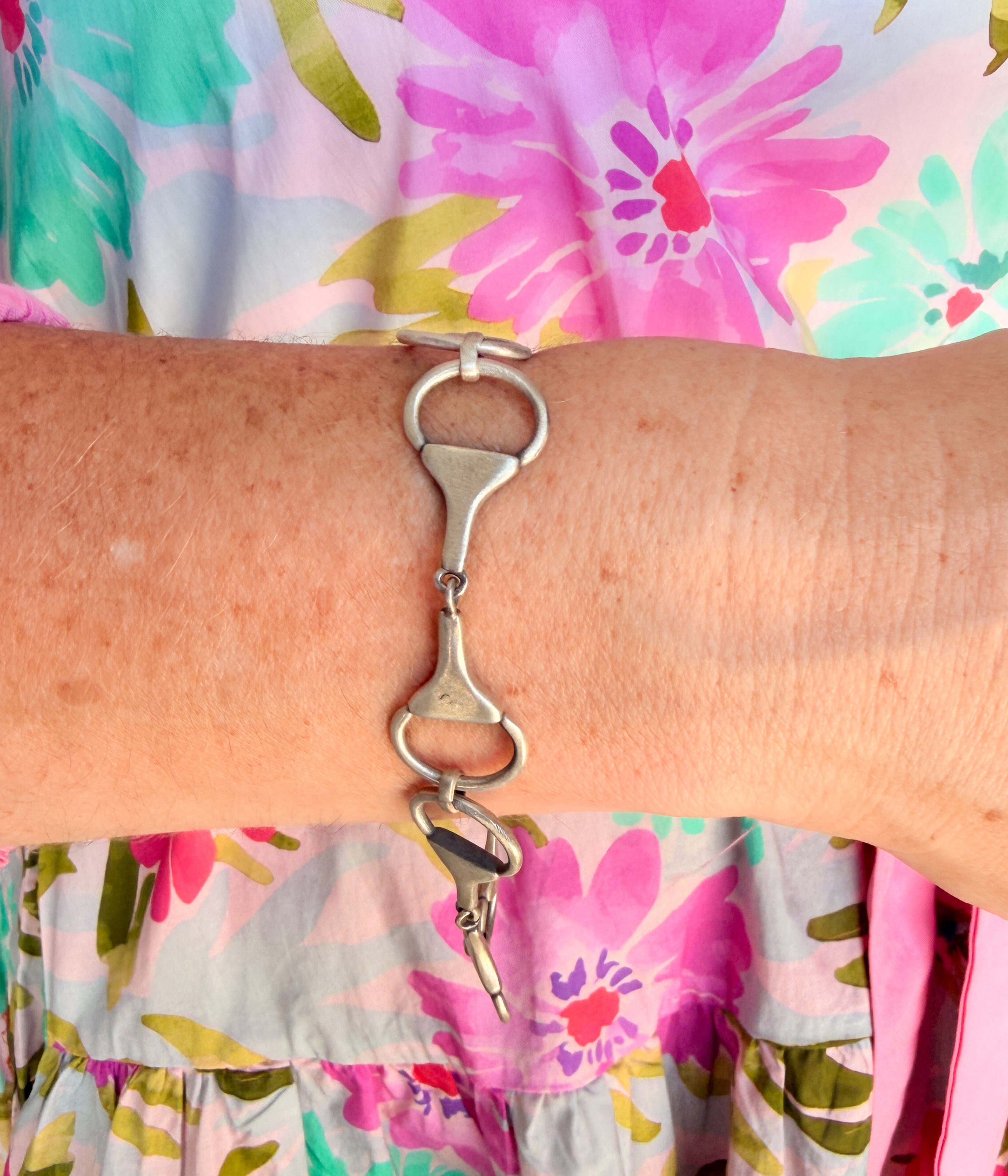 Snaffle Bit Silver Bracelet