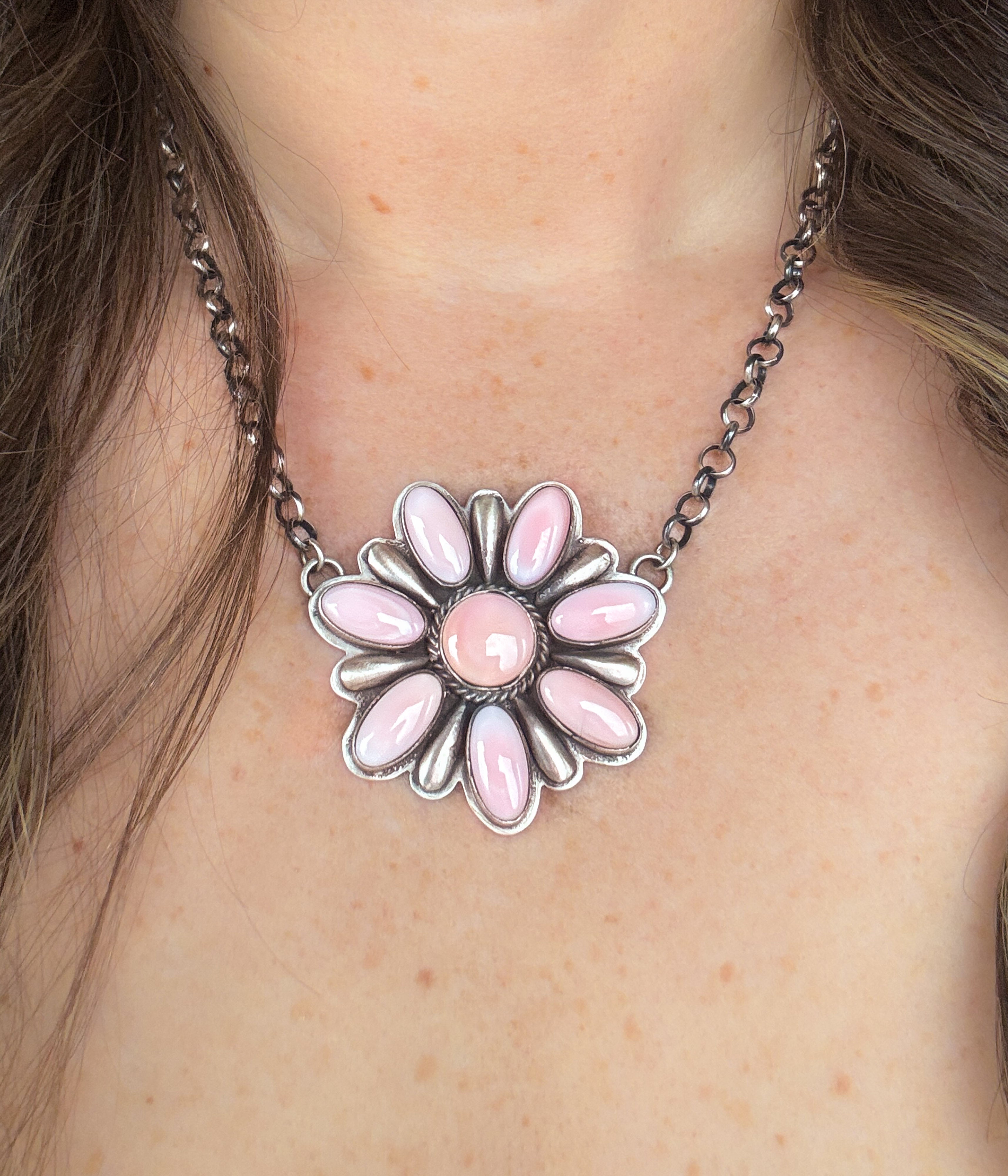 E Richards Pink Conch Necklace