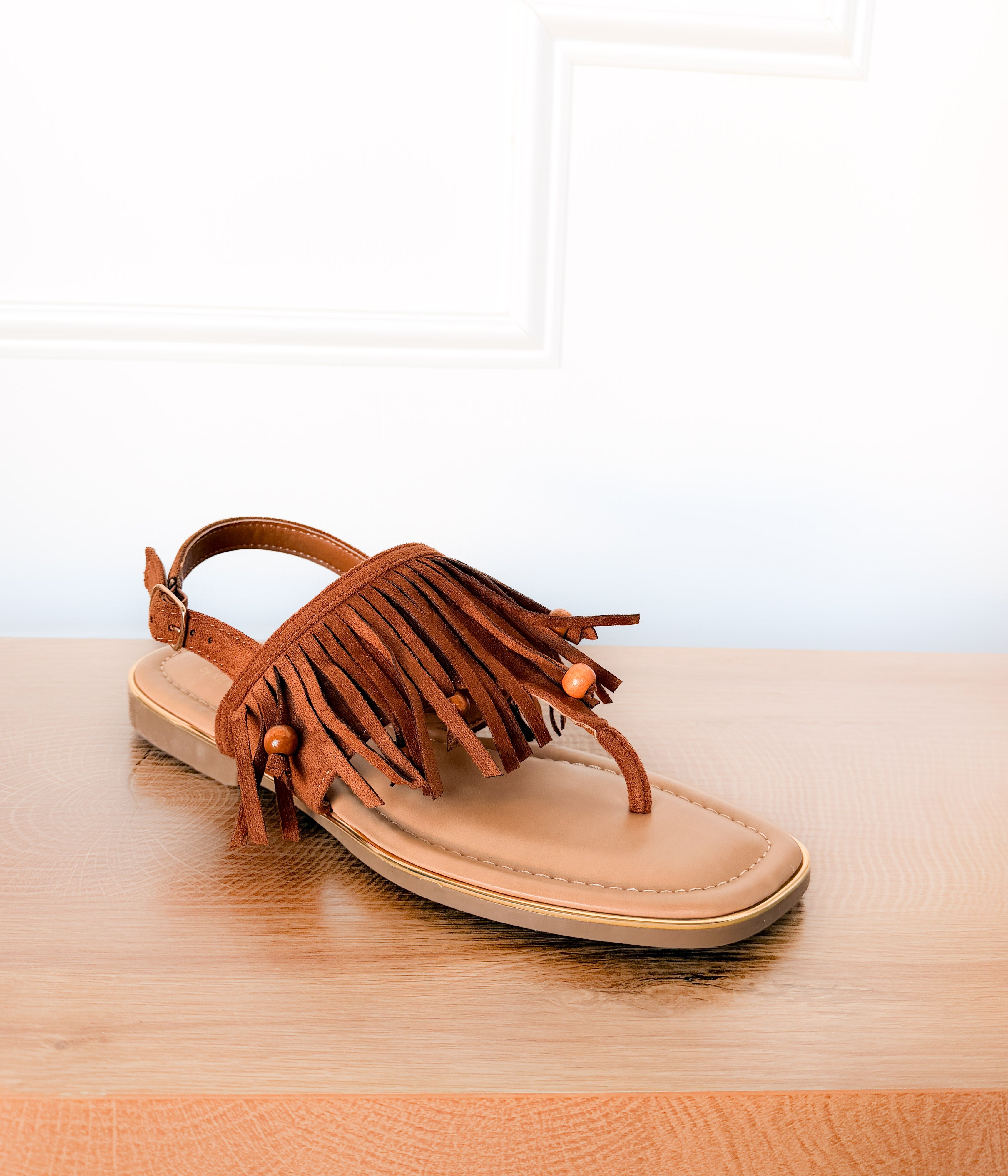 Claremont Fringe Sandal in Tan - Rural Haze