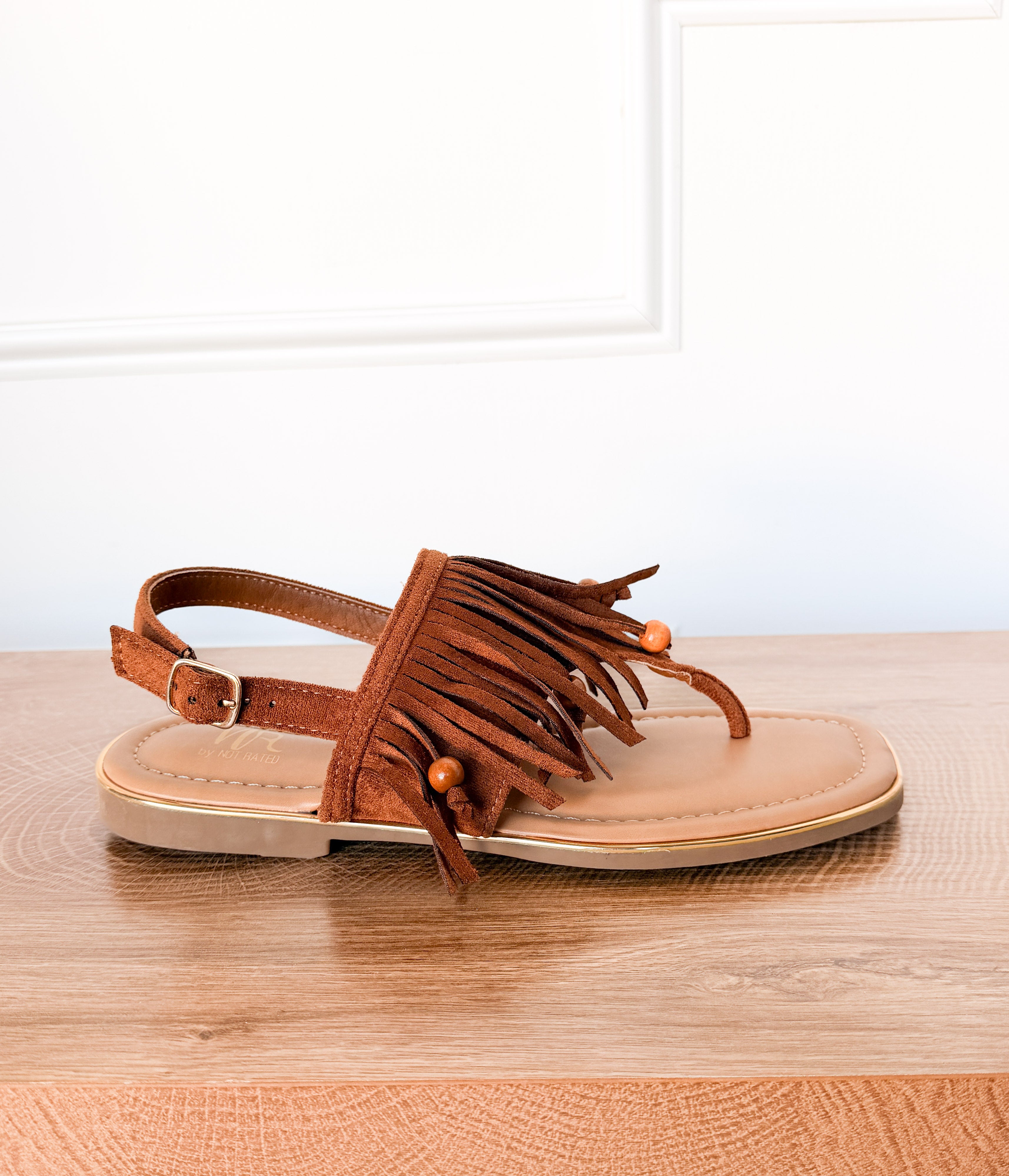 Claremont Fringe Sandal in Tan - Rural Haze