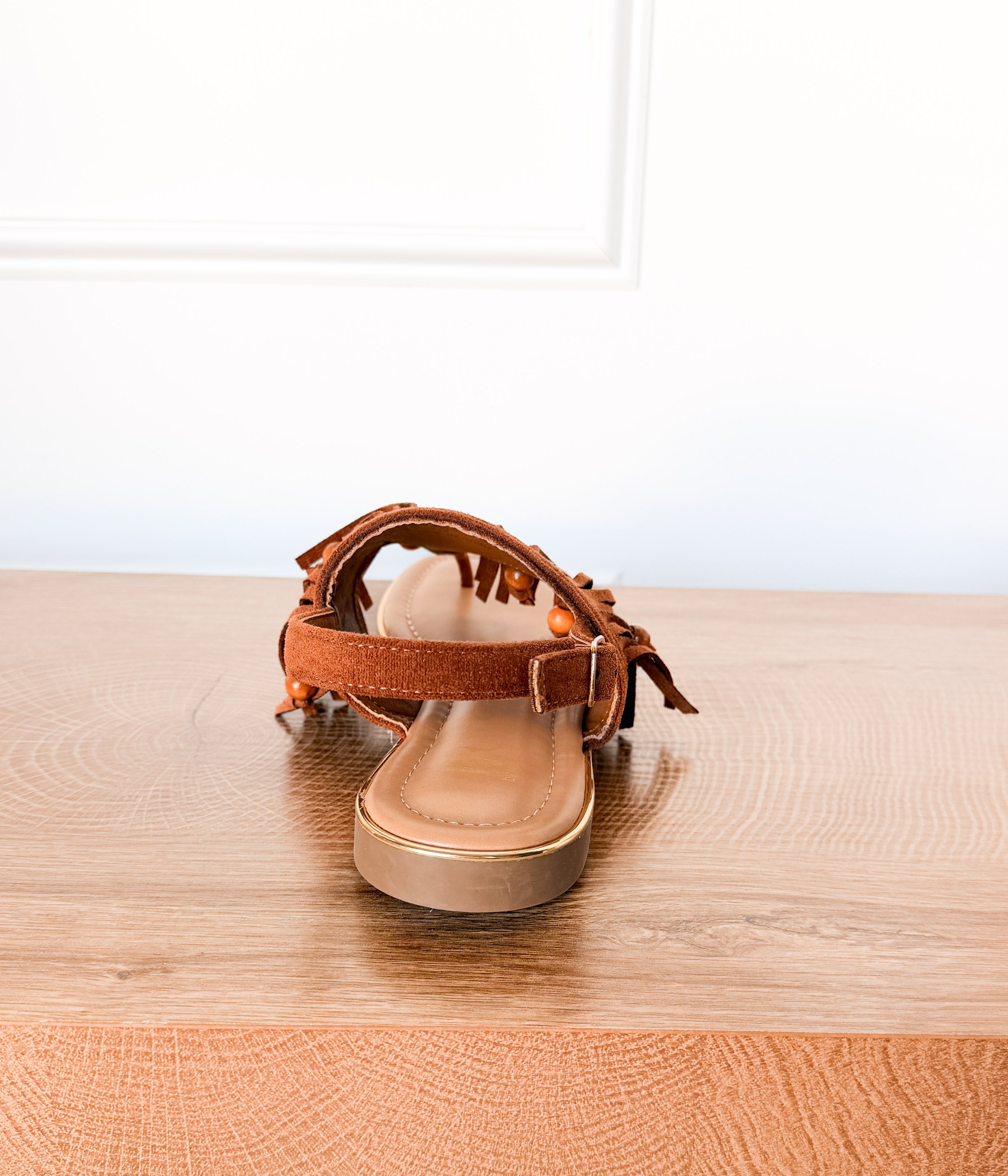 Claremont Fringe Sandal in Tan - Rural Haze