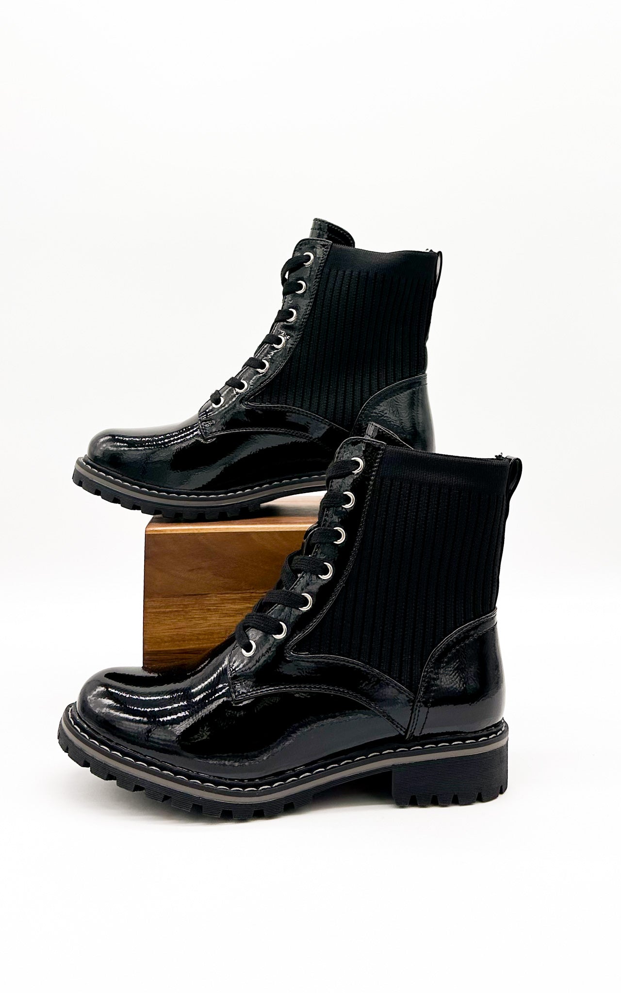 Corkys Creep It Real Boot in Black Patent