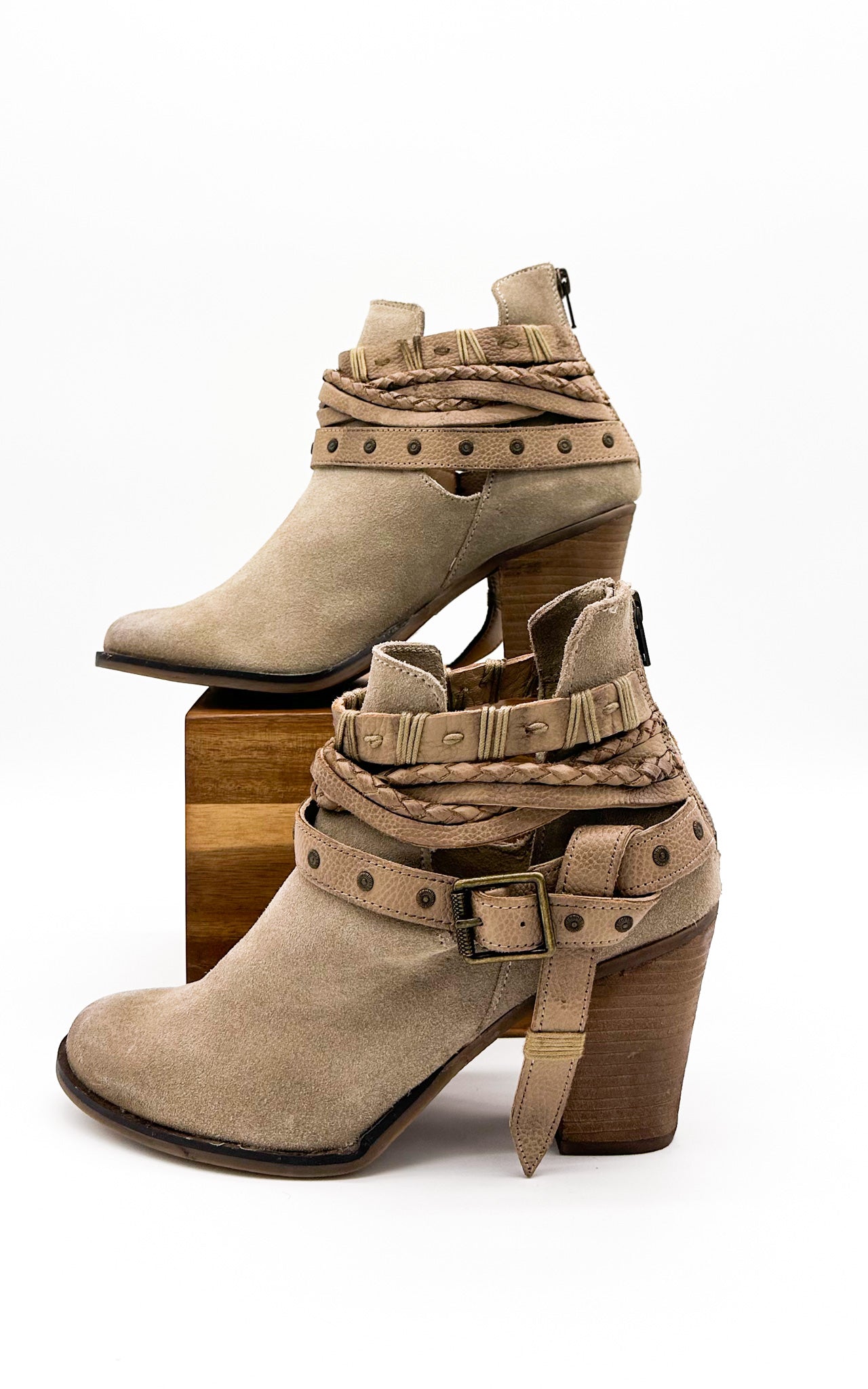 Cuthbert Booties in Taupe