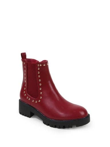 Kira Studded Boot in Burgundy