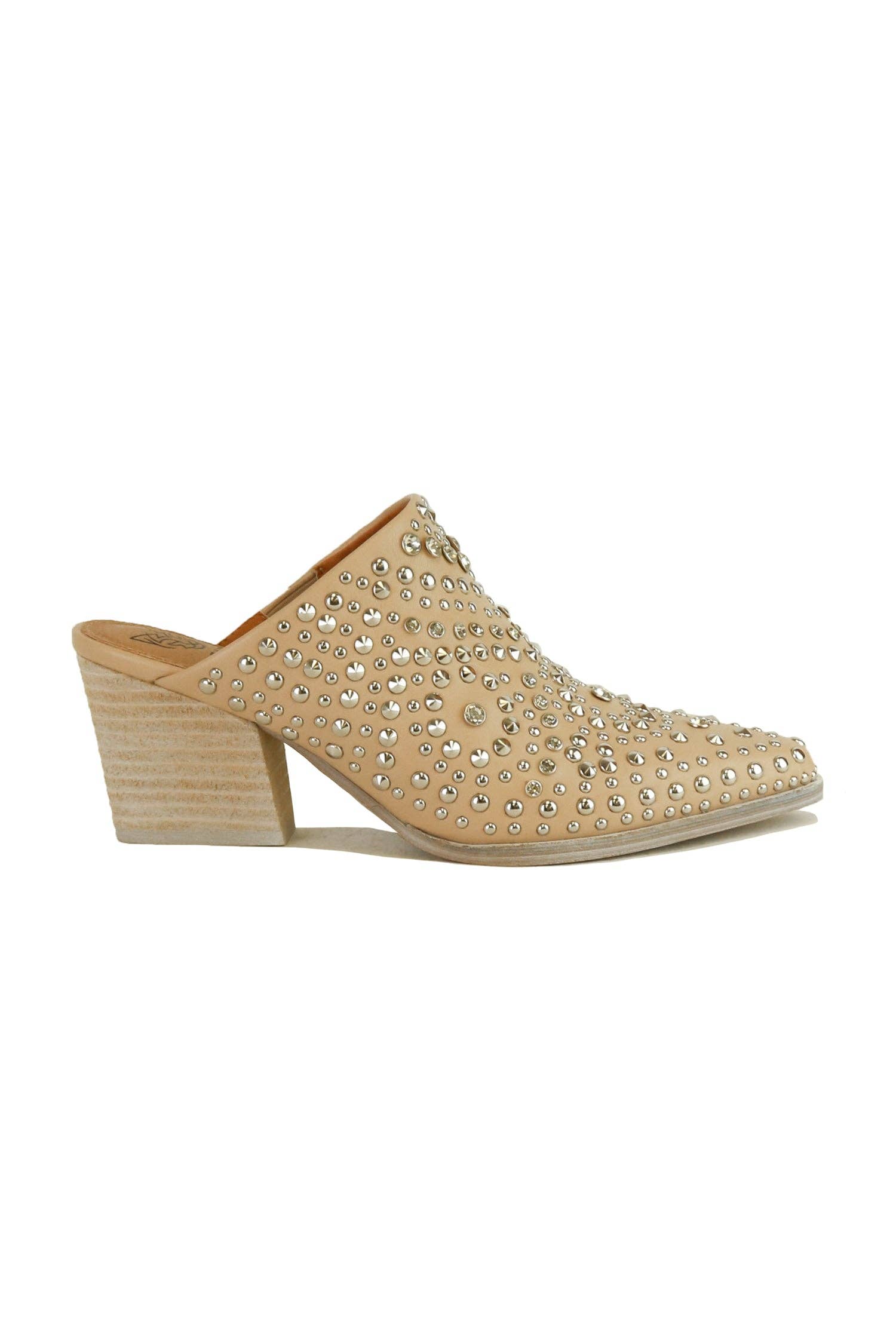 HAZEL-05 Studded Mule: Taupe / A RUN (12 Pairs) - Rural Haze