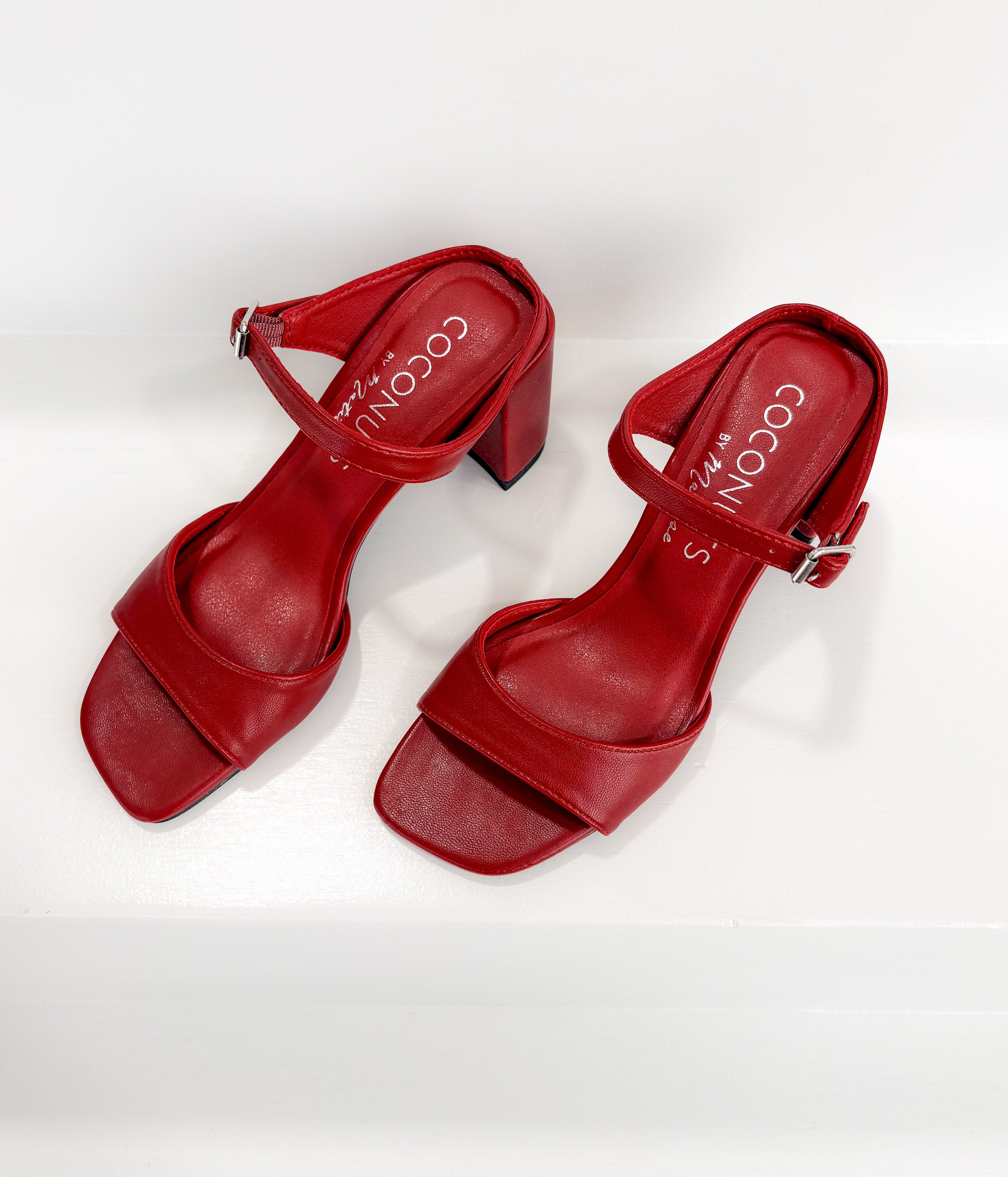Donnie Heeled Sandal in Red