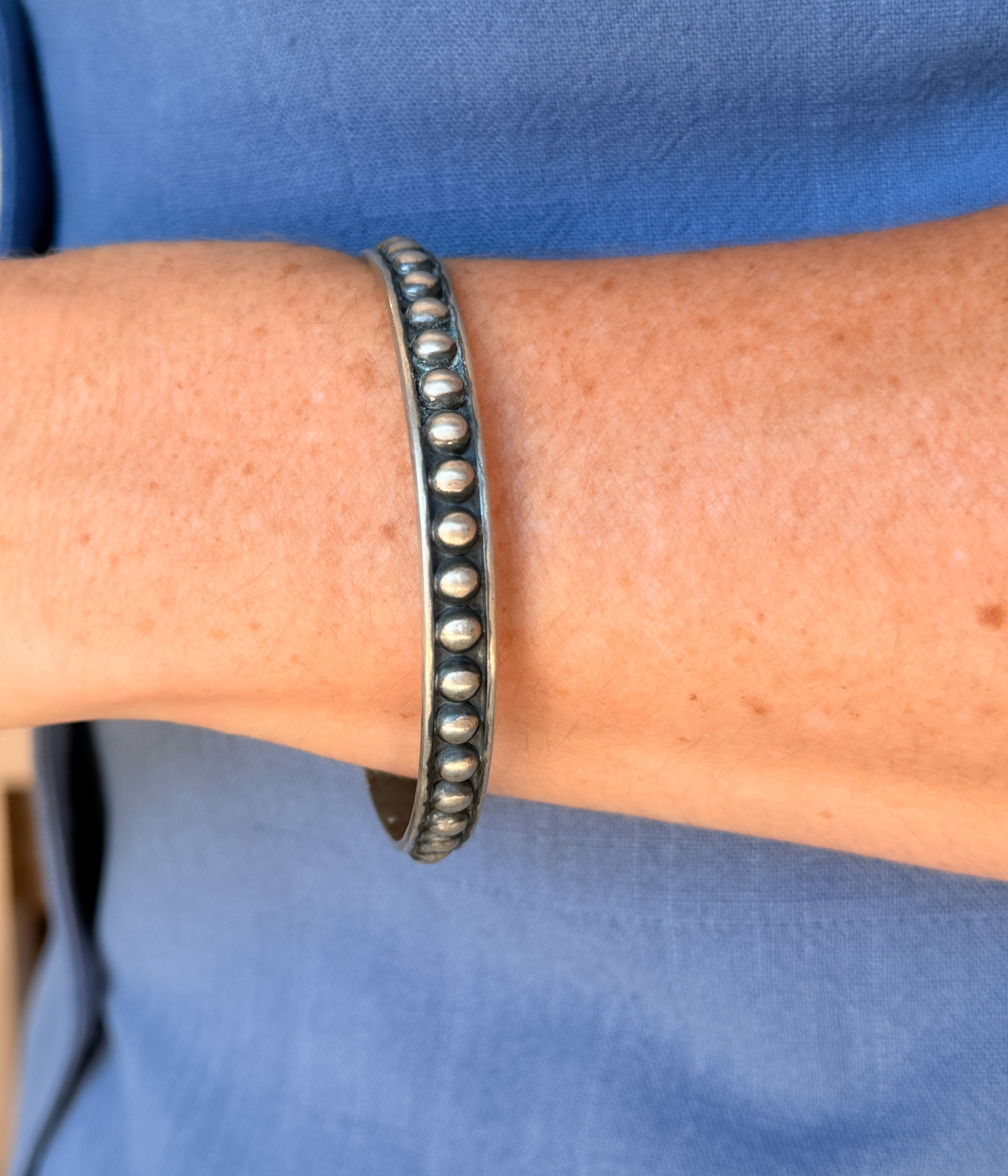 Sterling Silver Dot Bangle