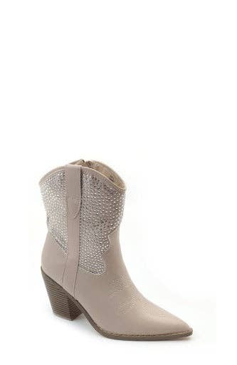 Cassidy Rhinestone Boot in Beige