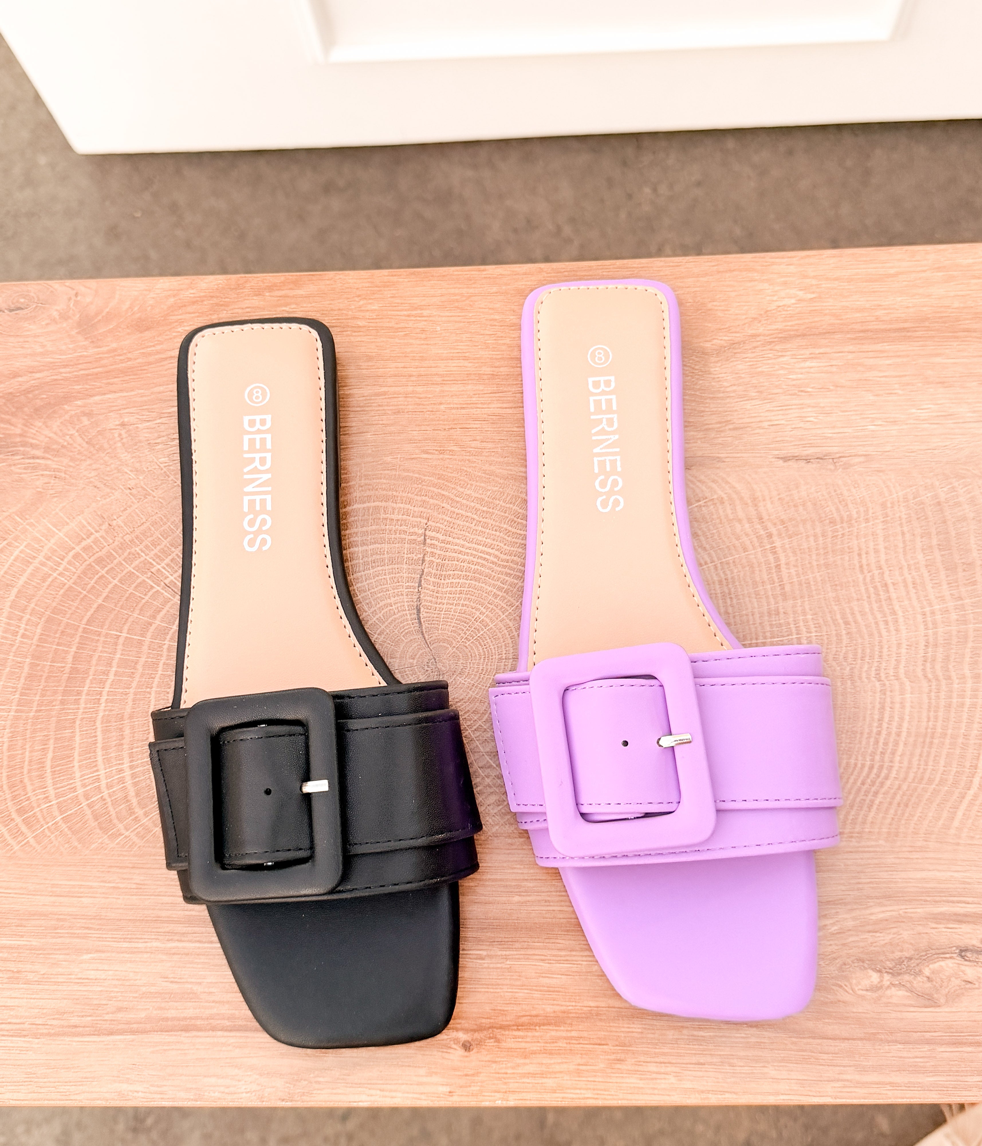 Ellie Buckle Sandals in Black