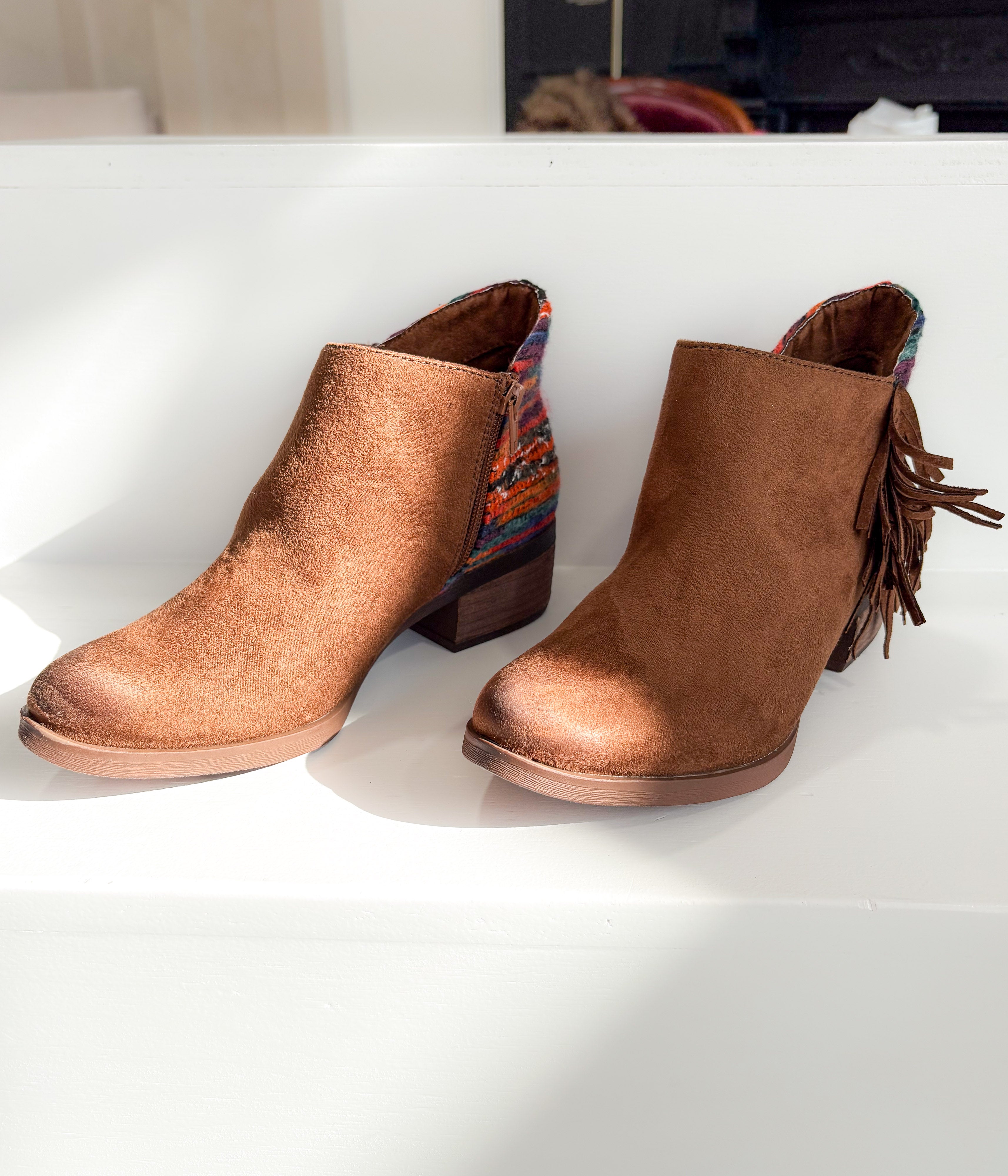 Etty Fringe Ankle Boot in Tan - Rural Haze