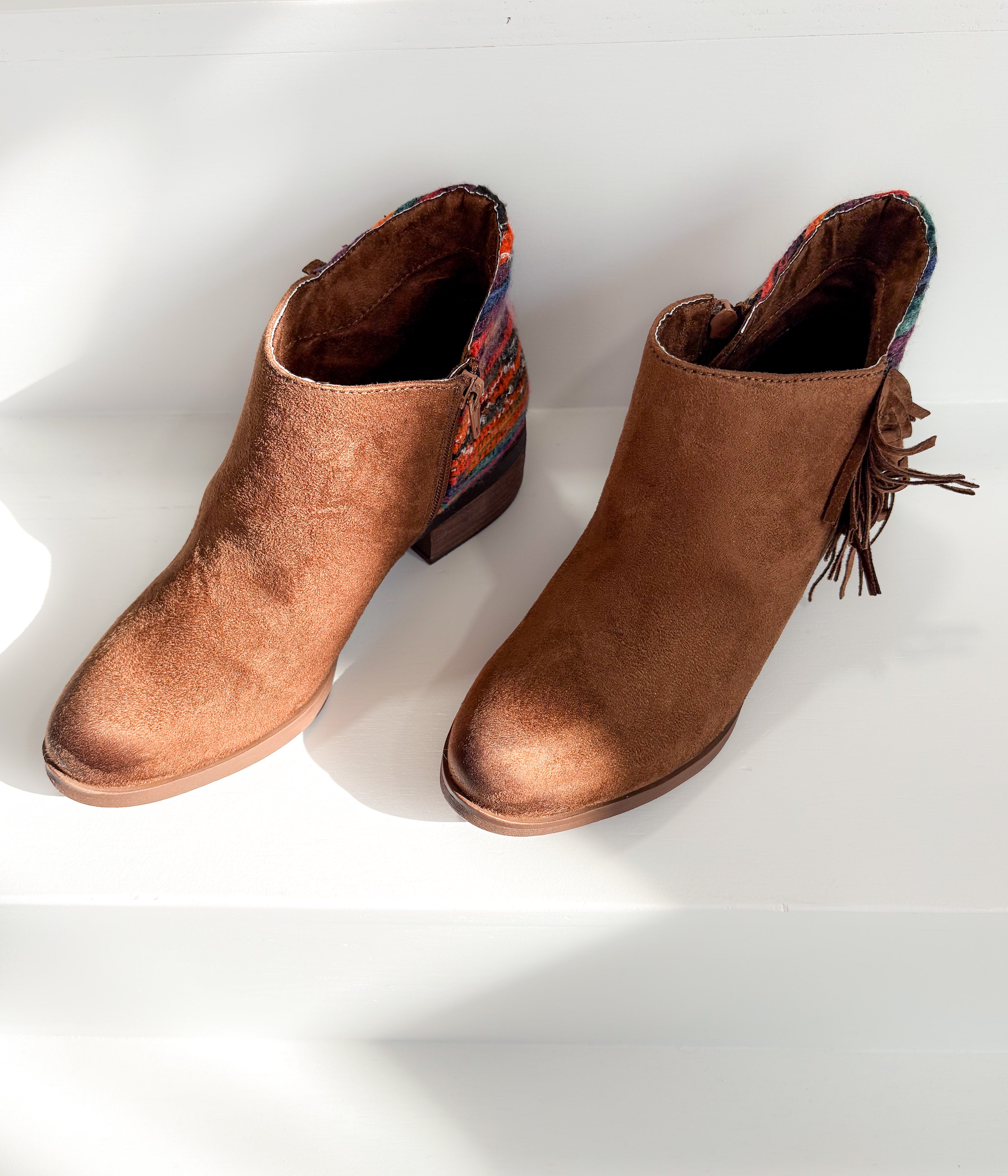 Etty Fringe Ankle Boot in Tan - Rural Haze