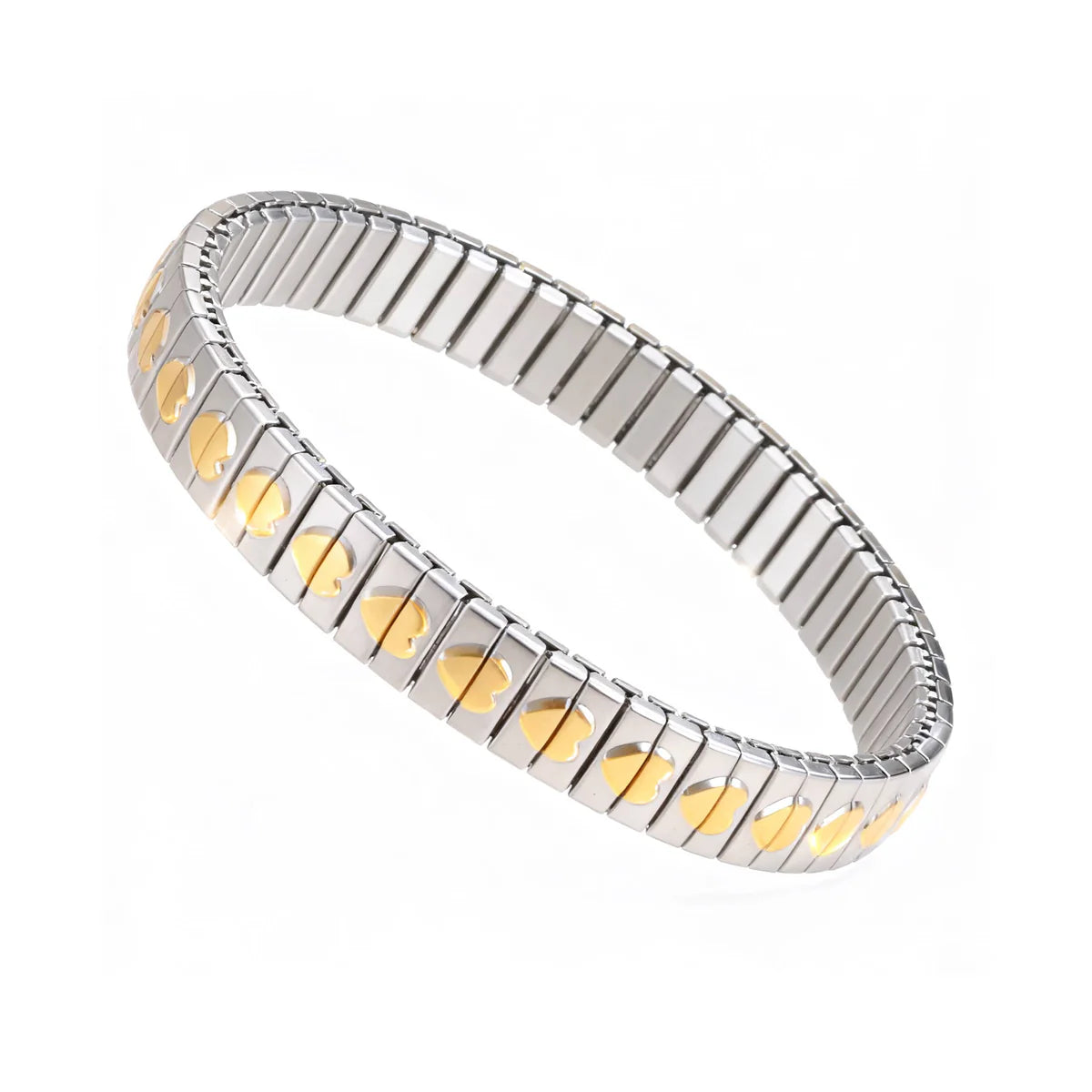 Two-Tone Heart Stretch Bracelet - Rural Haze