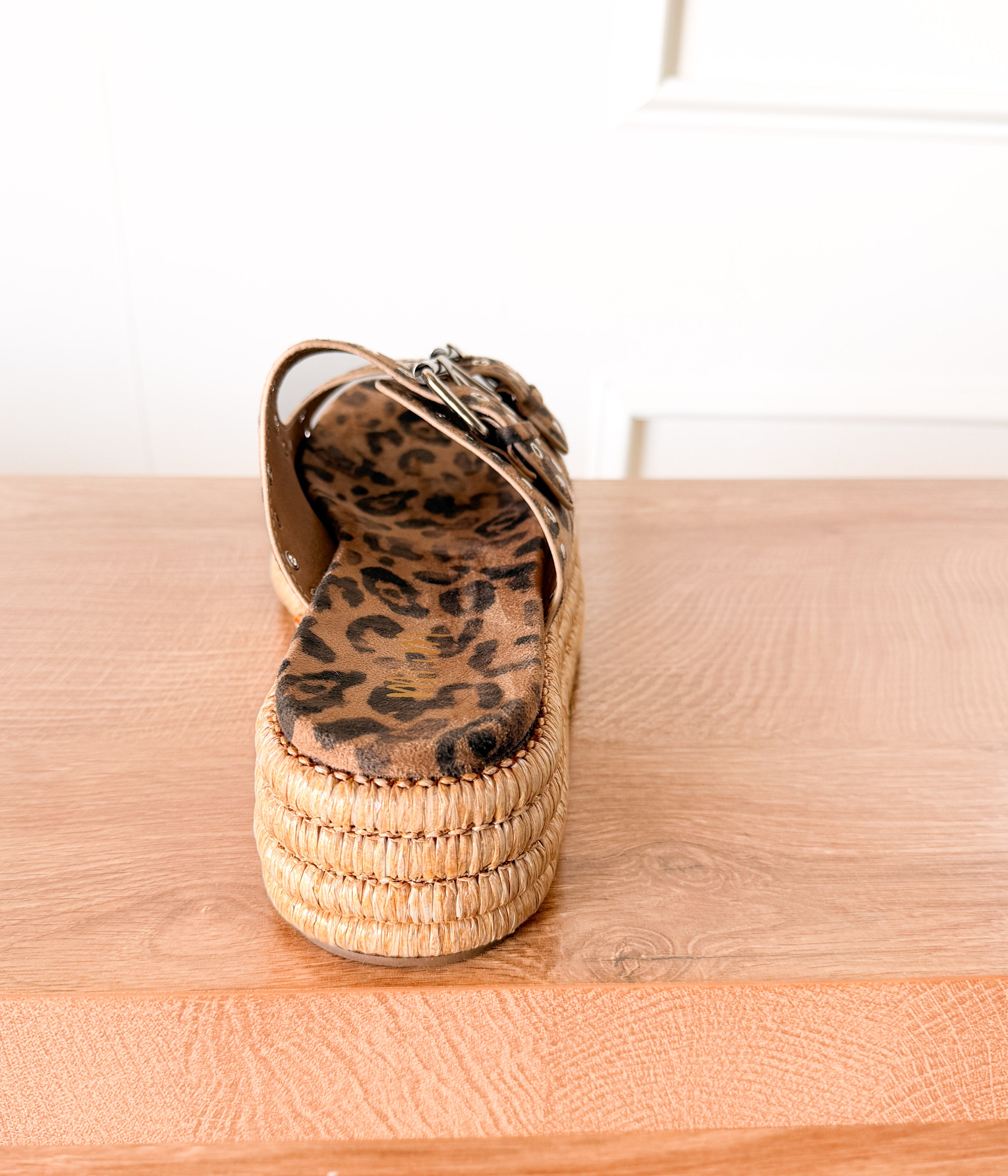 Holly Platform Sandal in Leopard - Rural Haze