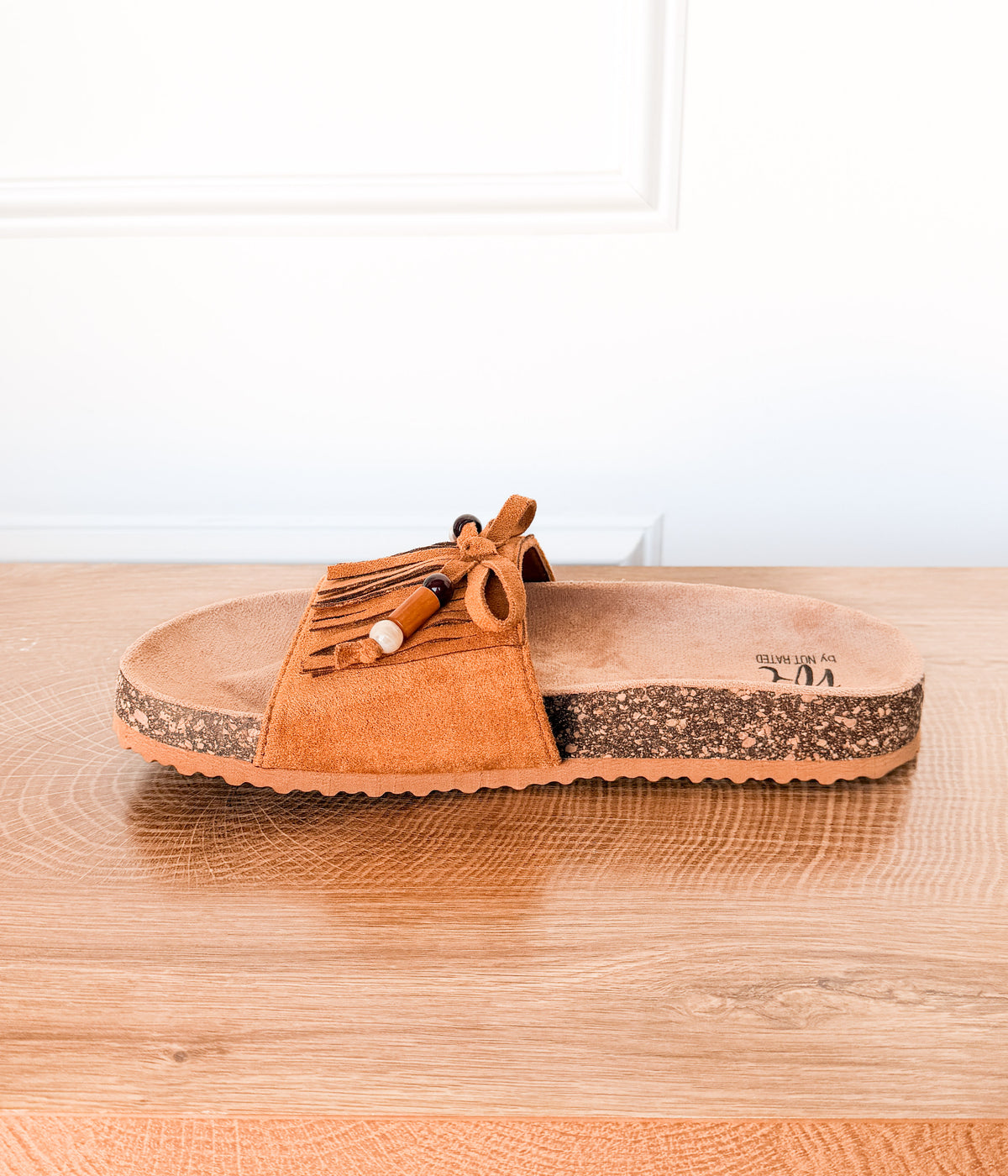 Lilliam Fringe Beaded Sandals in Tan - Rural Haze