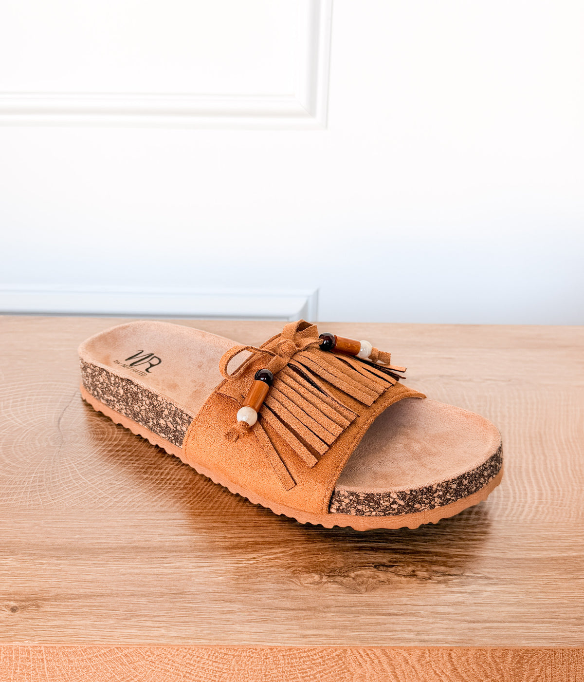 Lilliam Fringe Beaded Sandals in Tan - Rural Haze