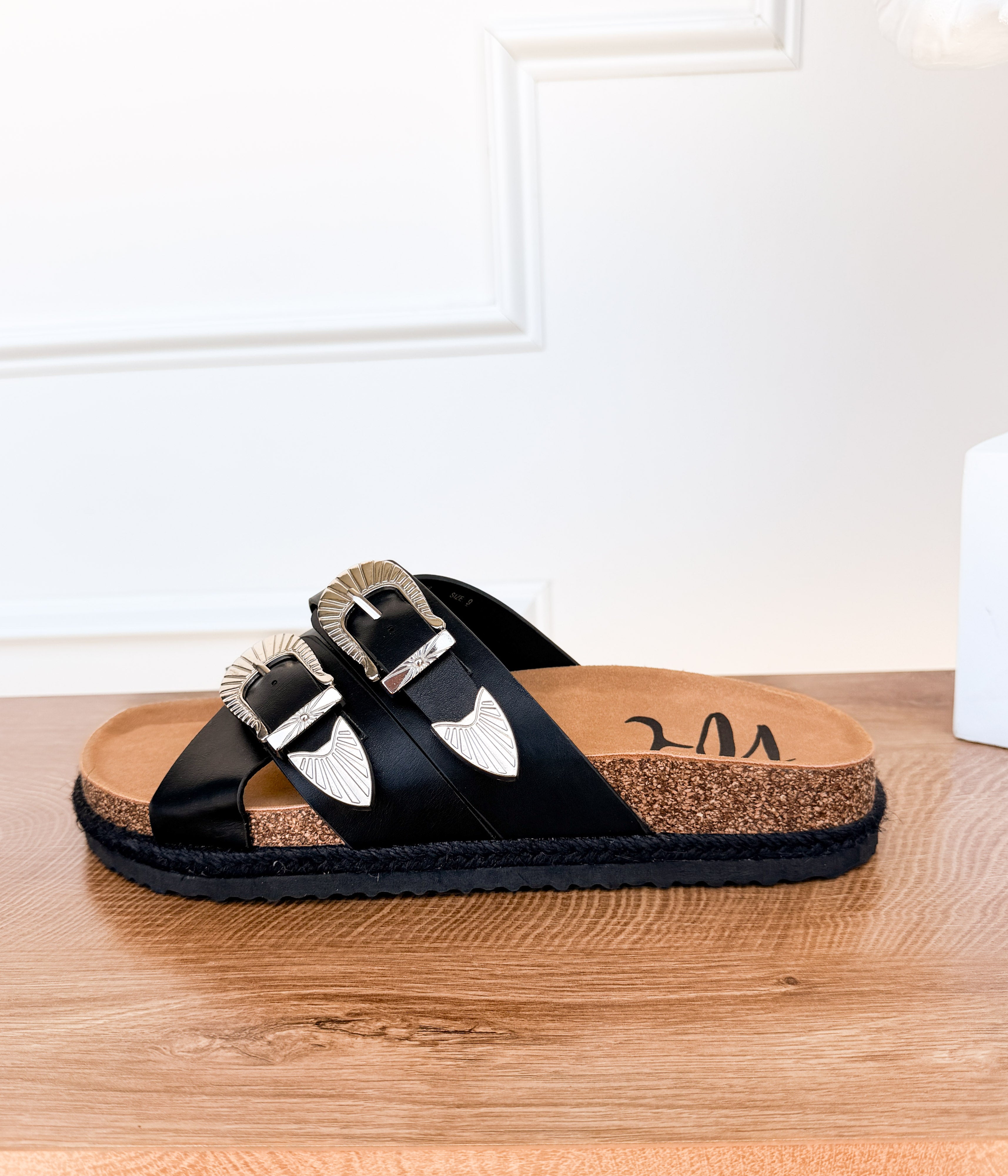 Iris Buckle Sandal in Black - Rural Haze