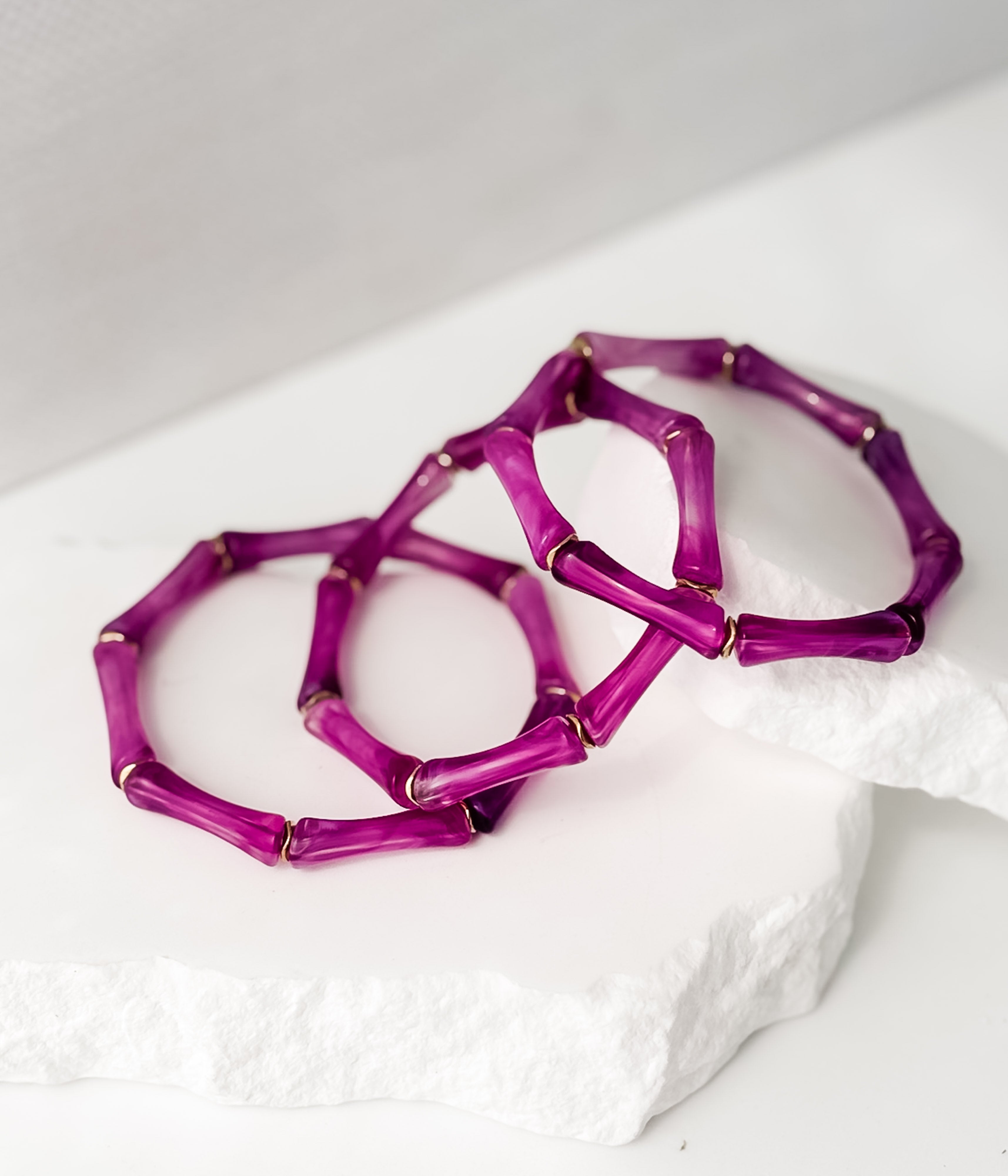 Bamboo Luxe Bracelet in Purple - Rural Haze