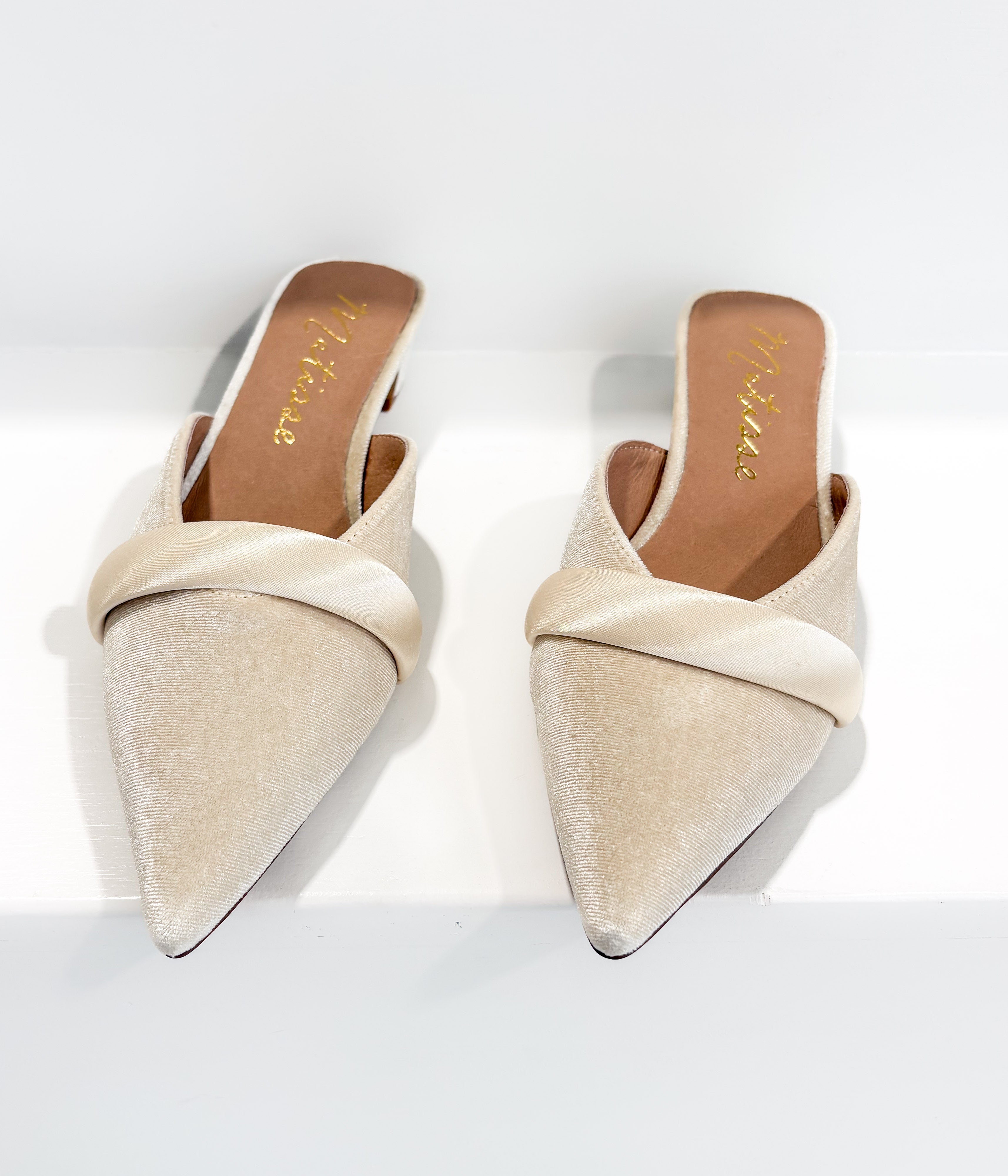 Kellan Heeled Mule in Ivory - Rural Haze