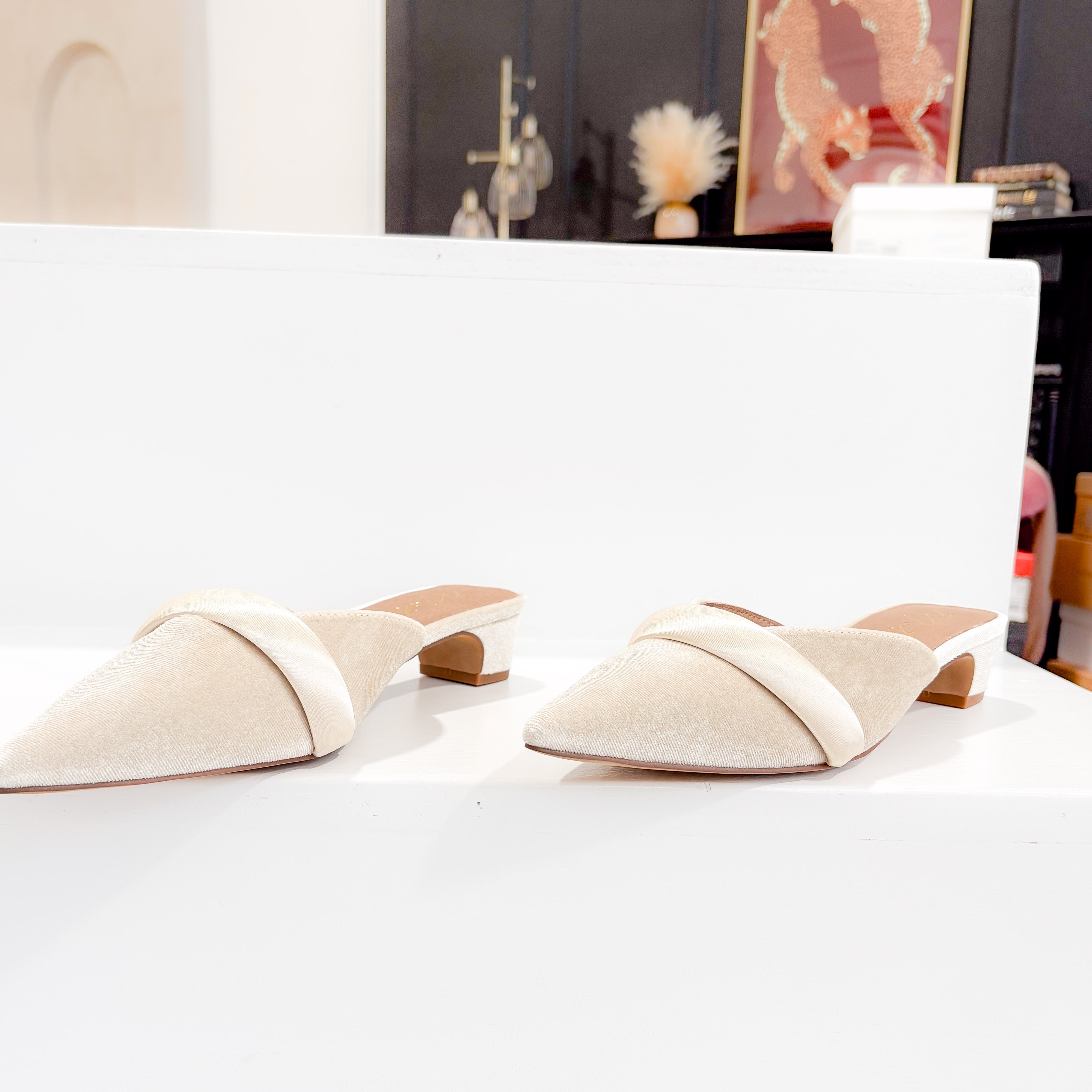 Kellan Heeled Mule in Ivory - Rural Haze