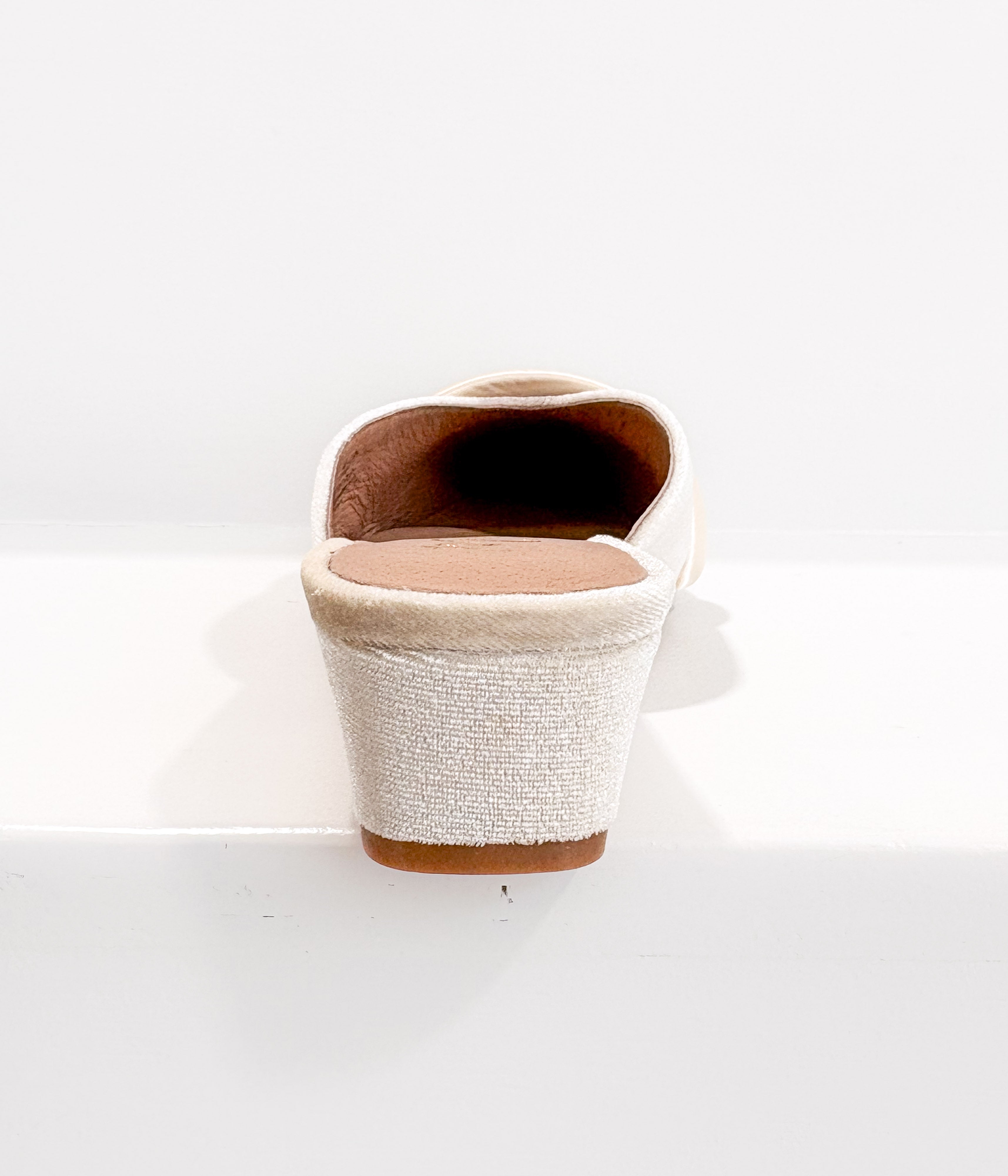 Kellan Heeled Mule in Ivory - Rural Haze