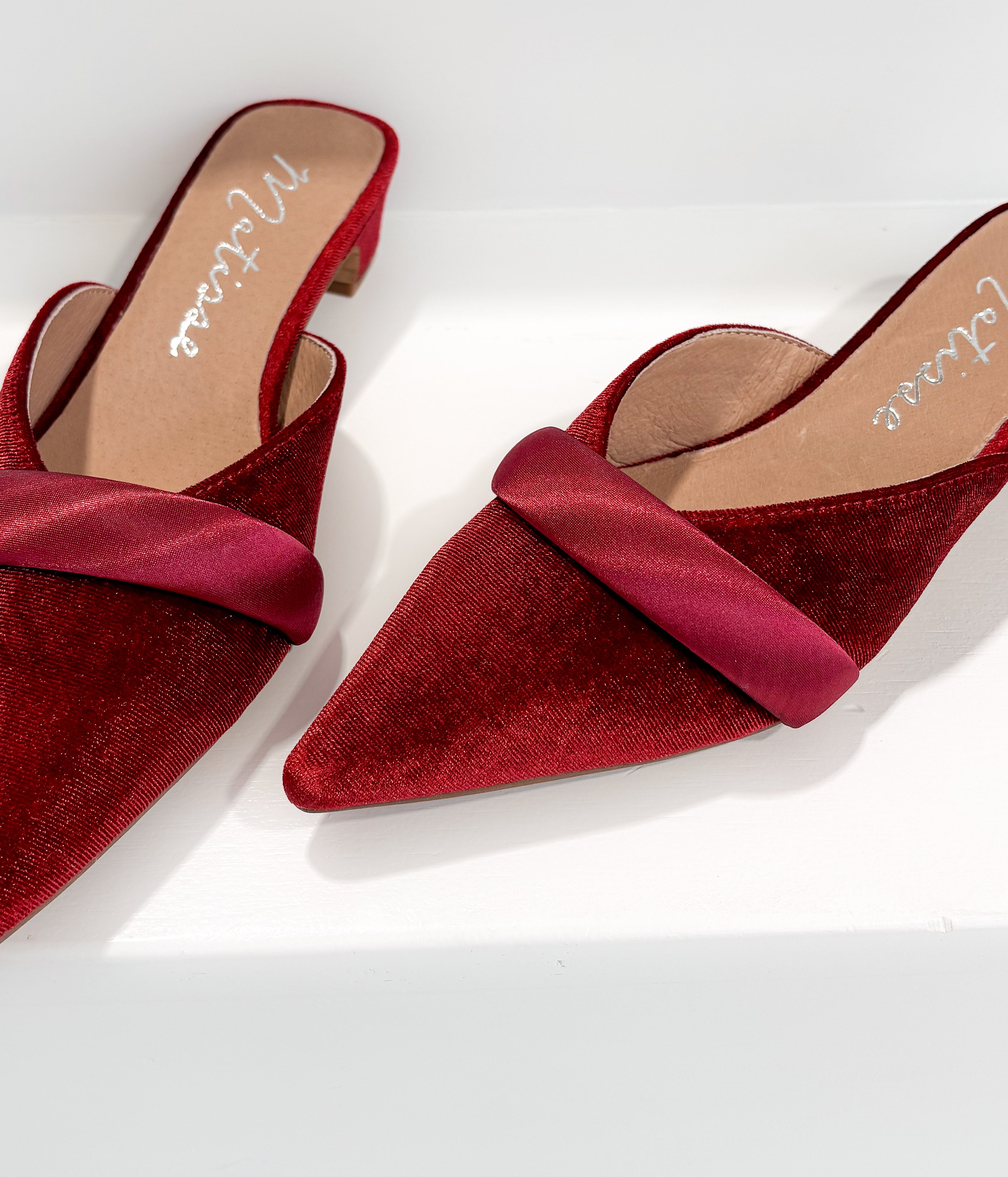 Kellan Heeled Mule in Red