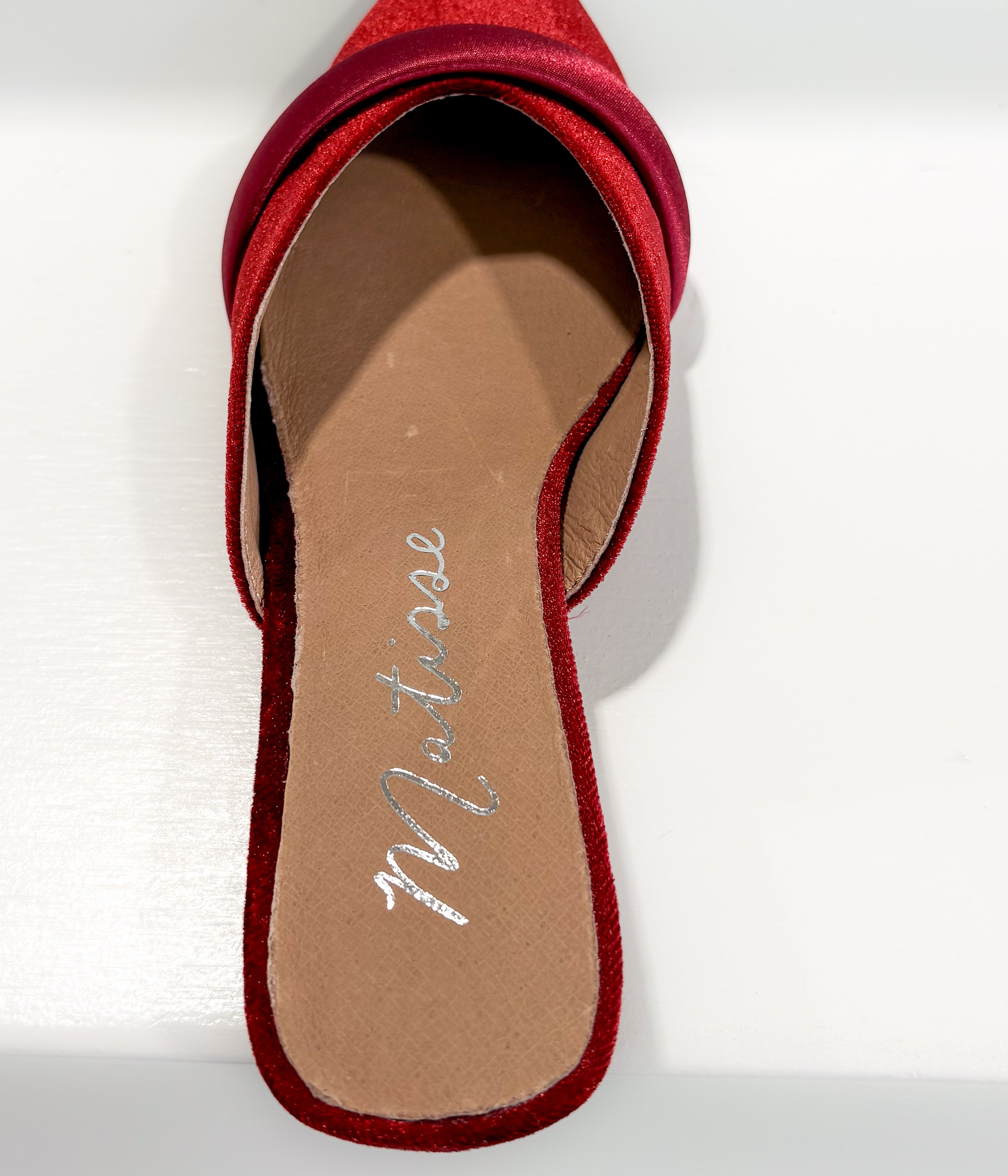 Kellan Heeled Mule in Red