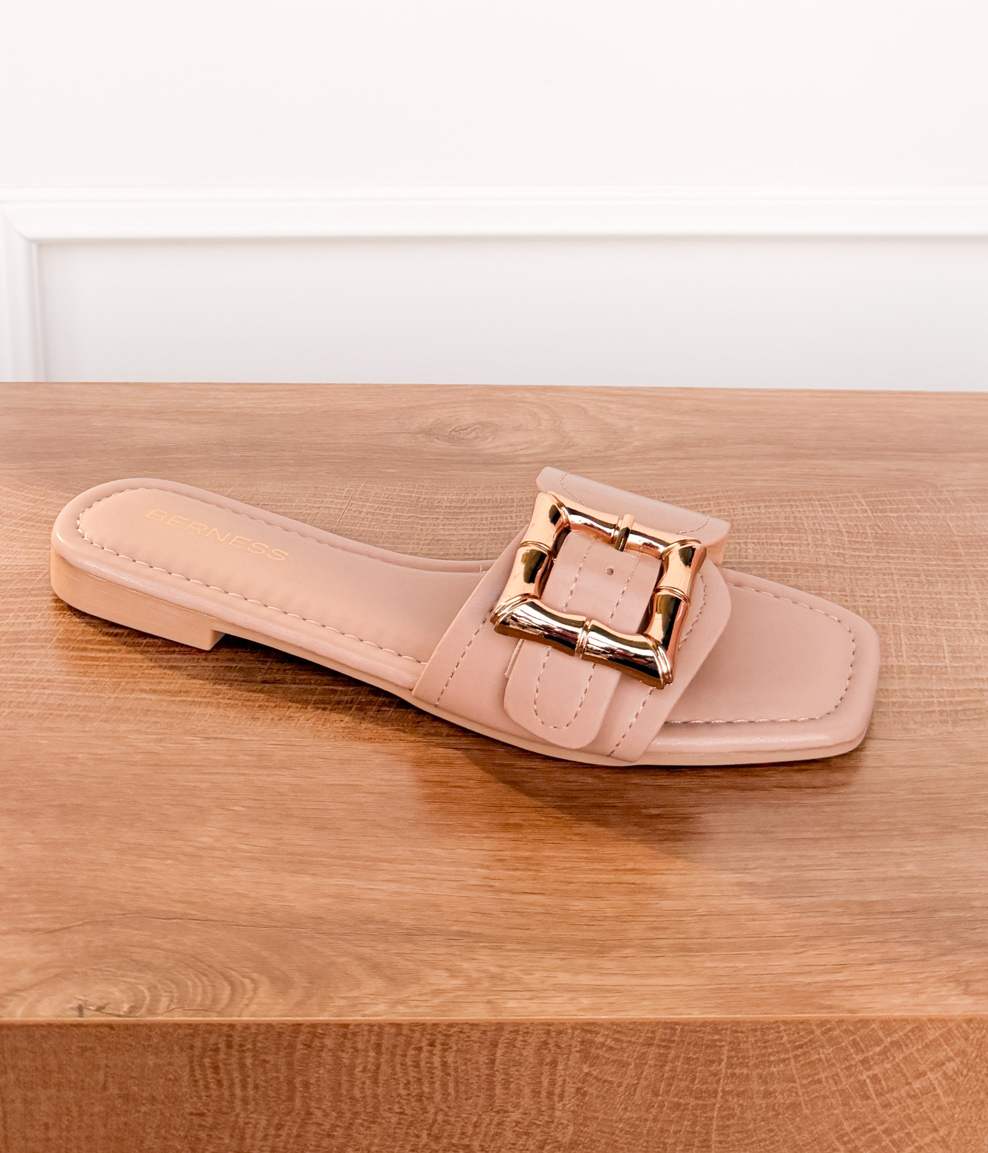 Kimberly Buckle Sandal in Beige - Rural Haze