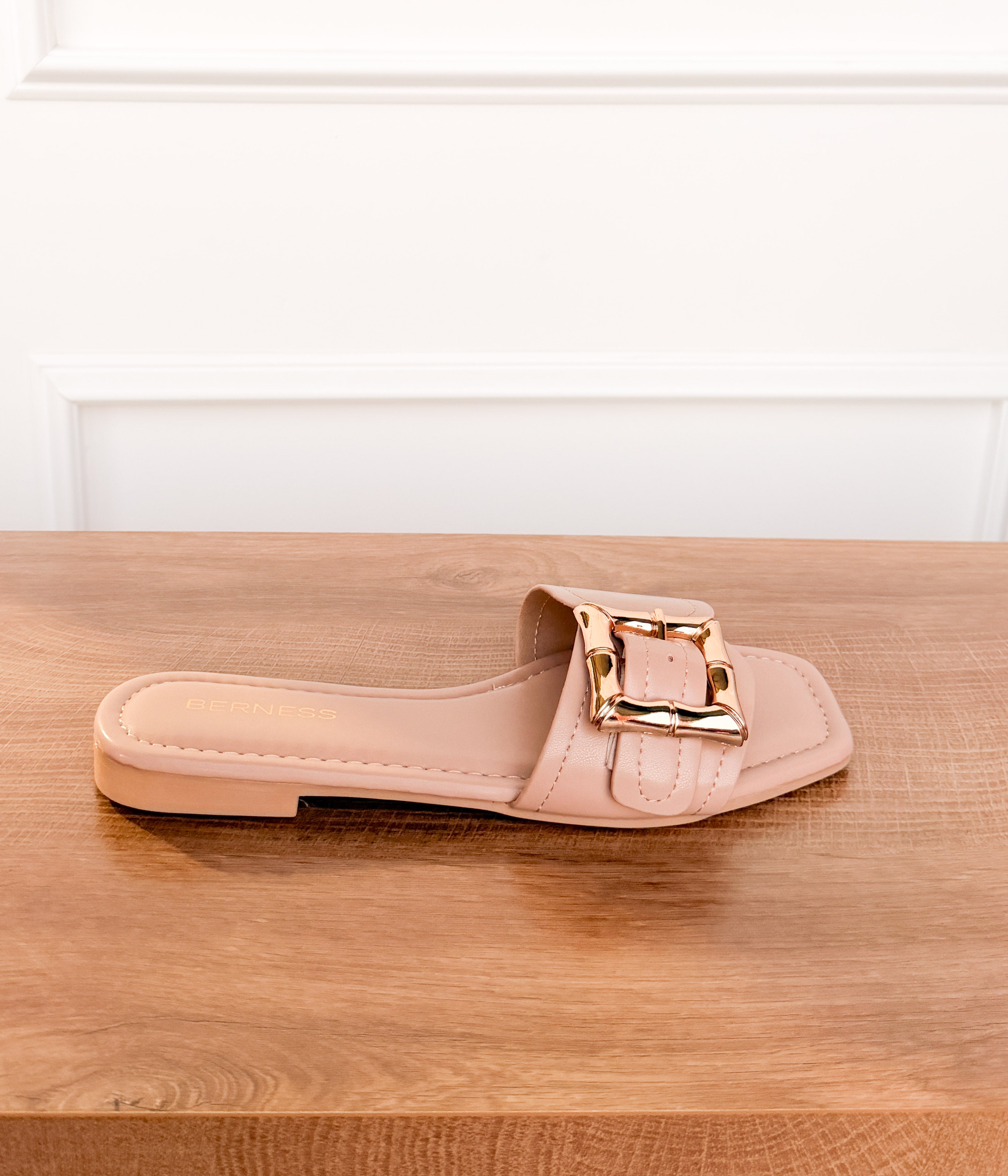 Kimberly Buckle Sandal in Beige - Rural Haze