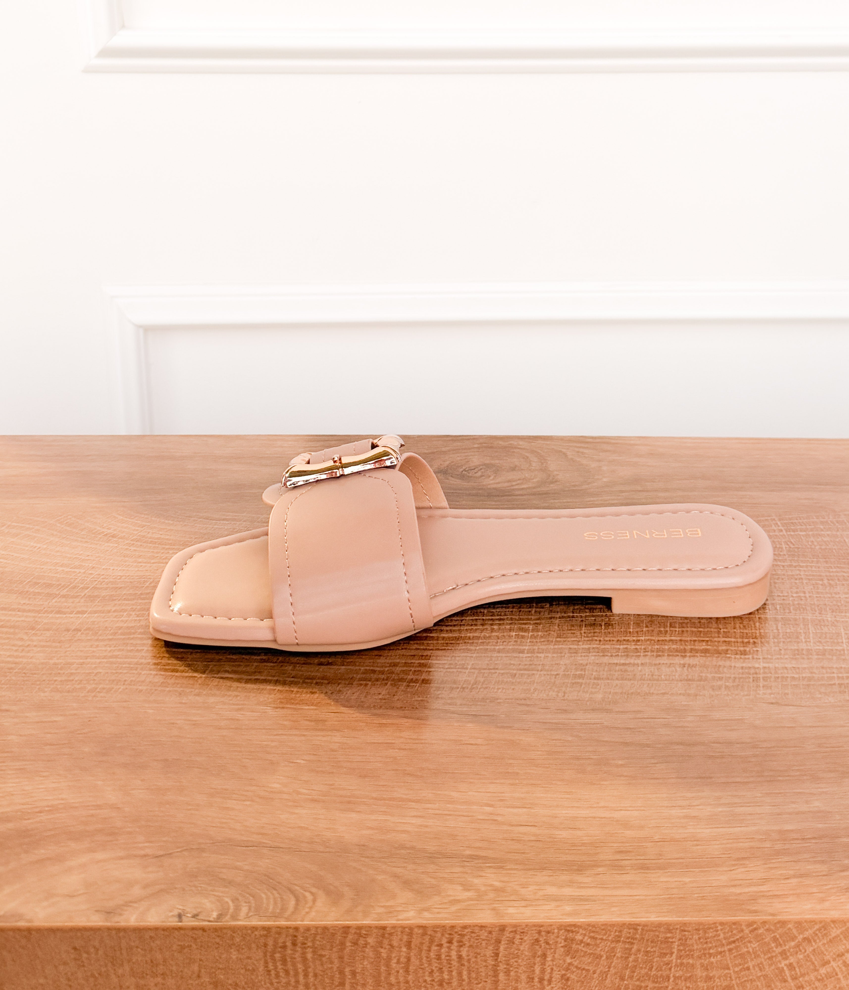Kimberly Buckle Sandal in Beige - Rural Haze