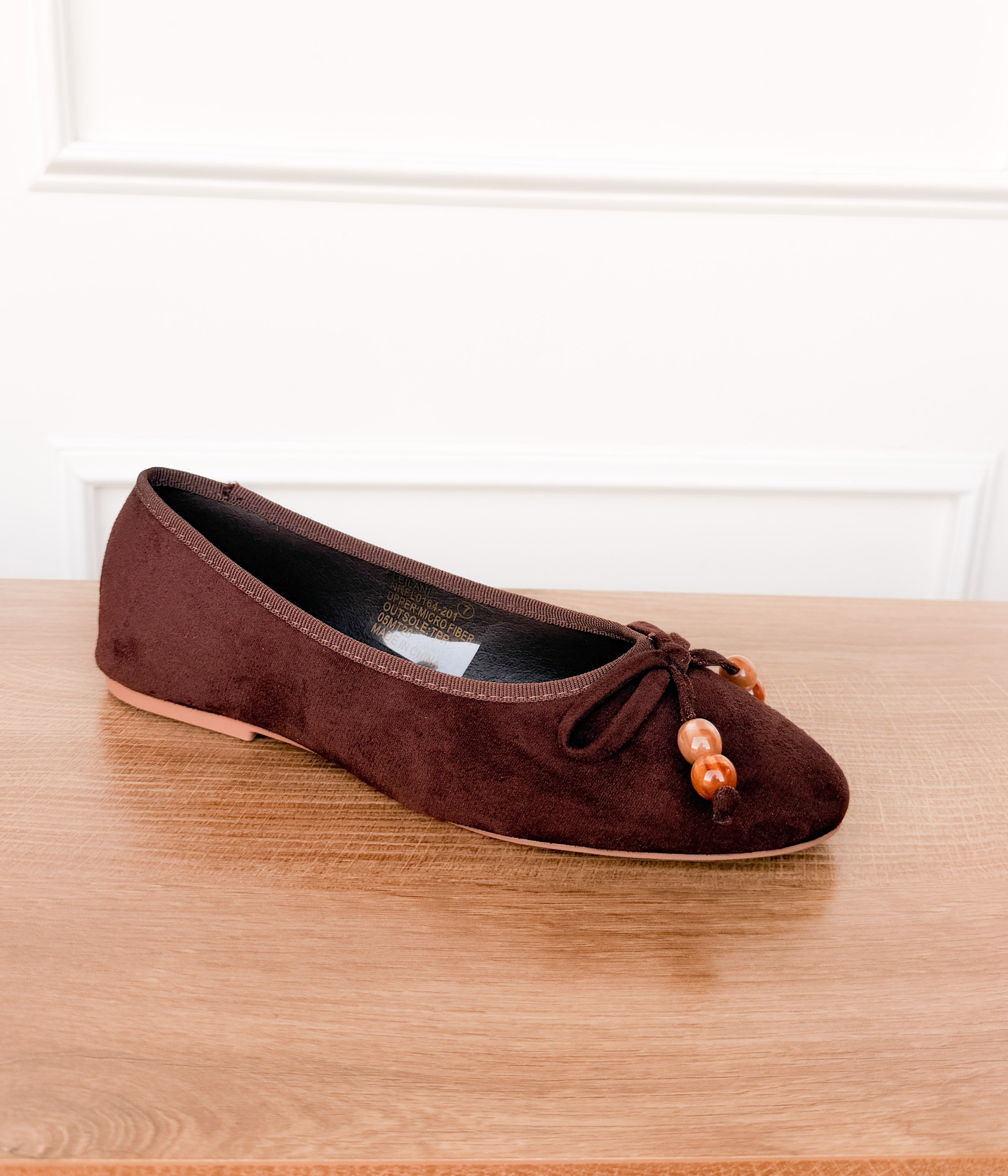 Leilani Beaded Ballet Flat in Chocolate