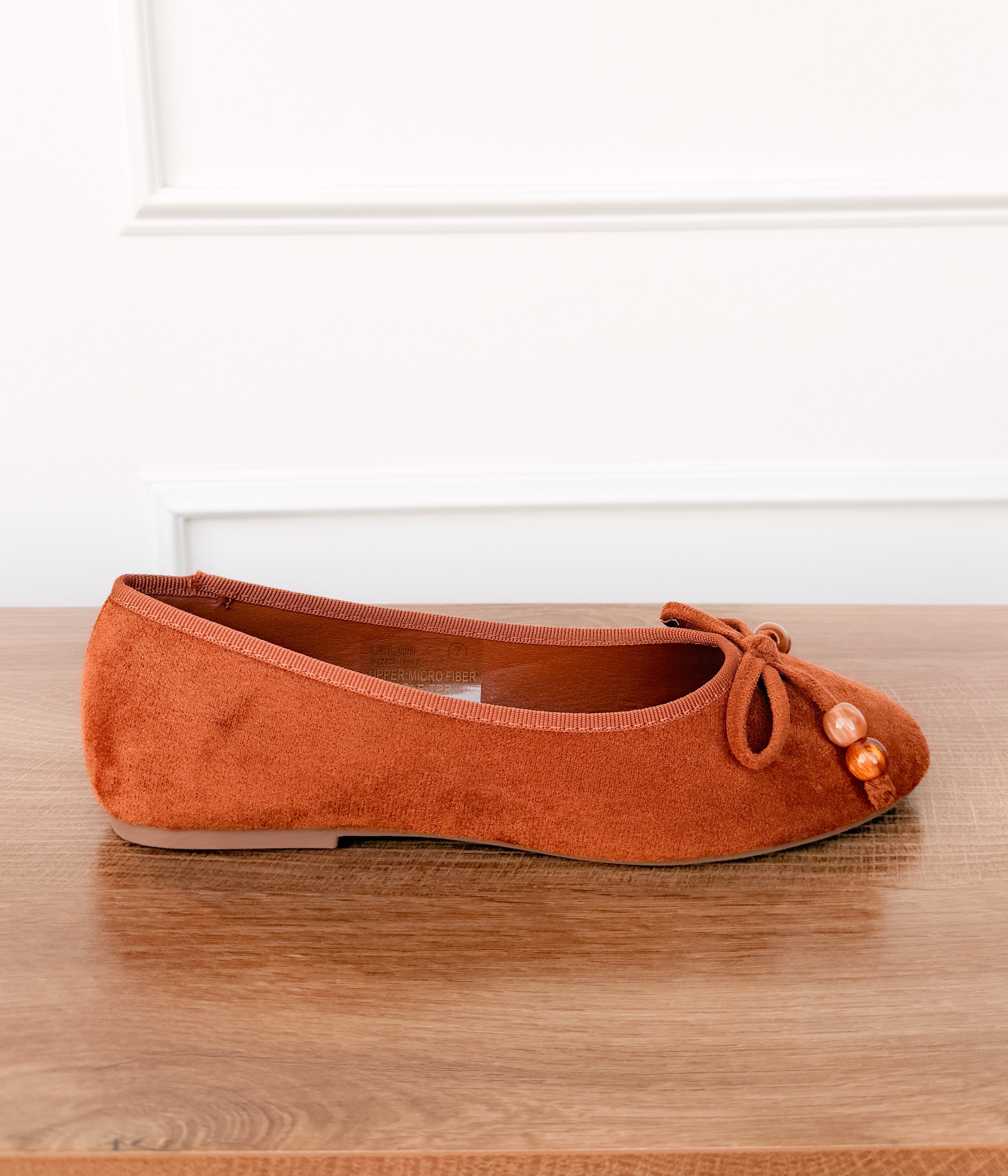 Leilani Beaded Ballet Flat in Tan