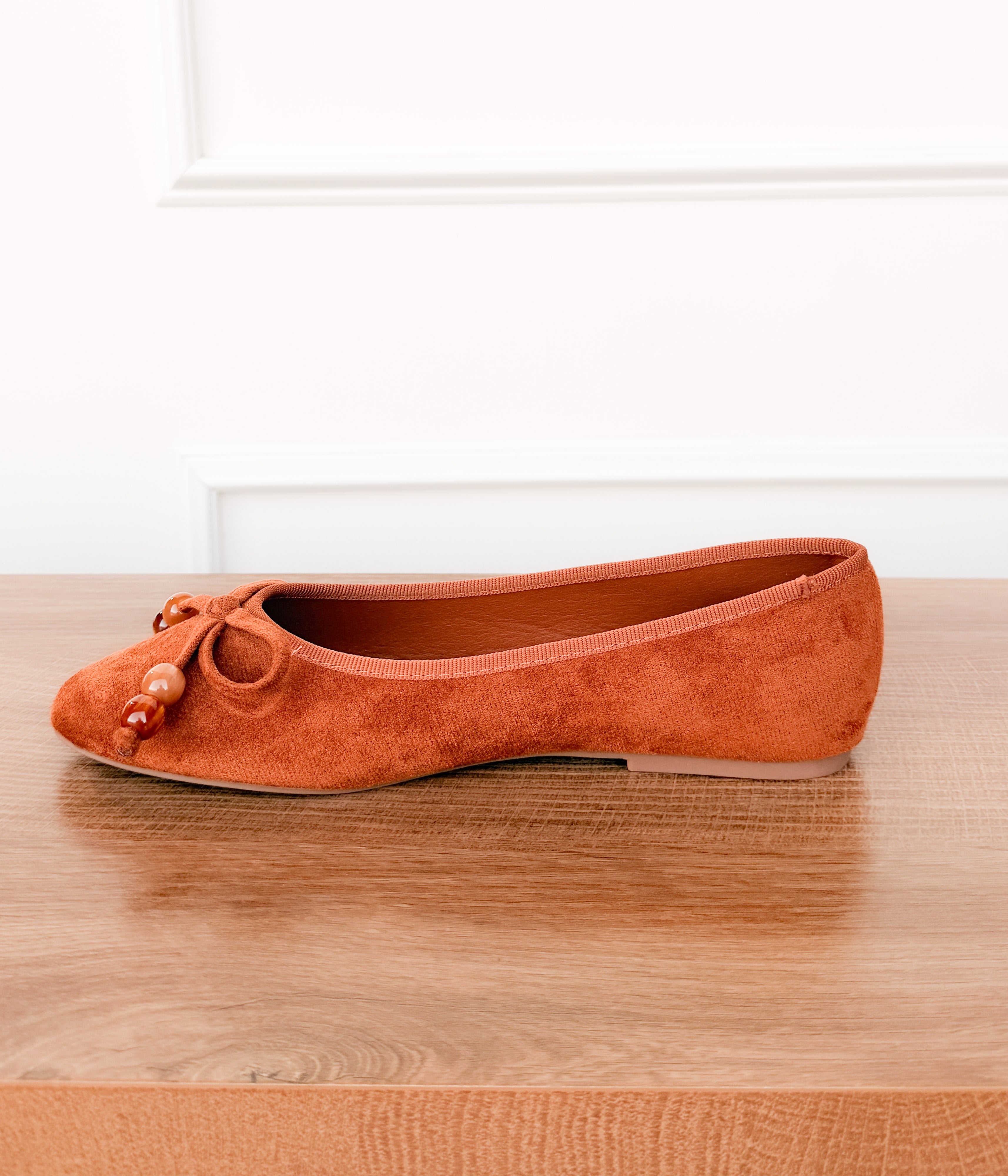 Leilani Beaded Ballet Flat in Tan