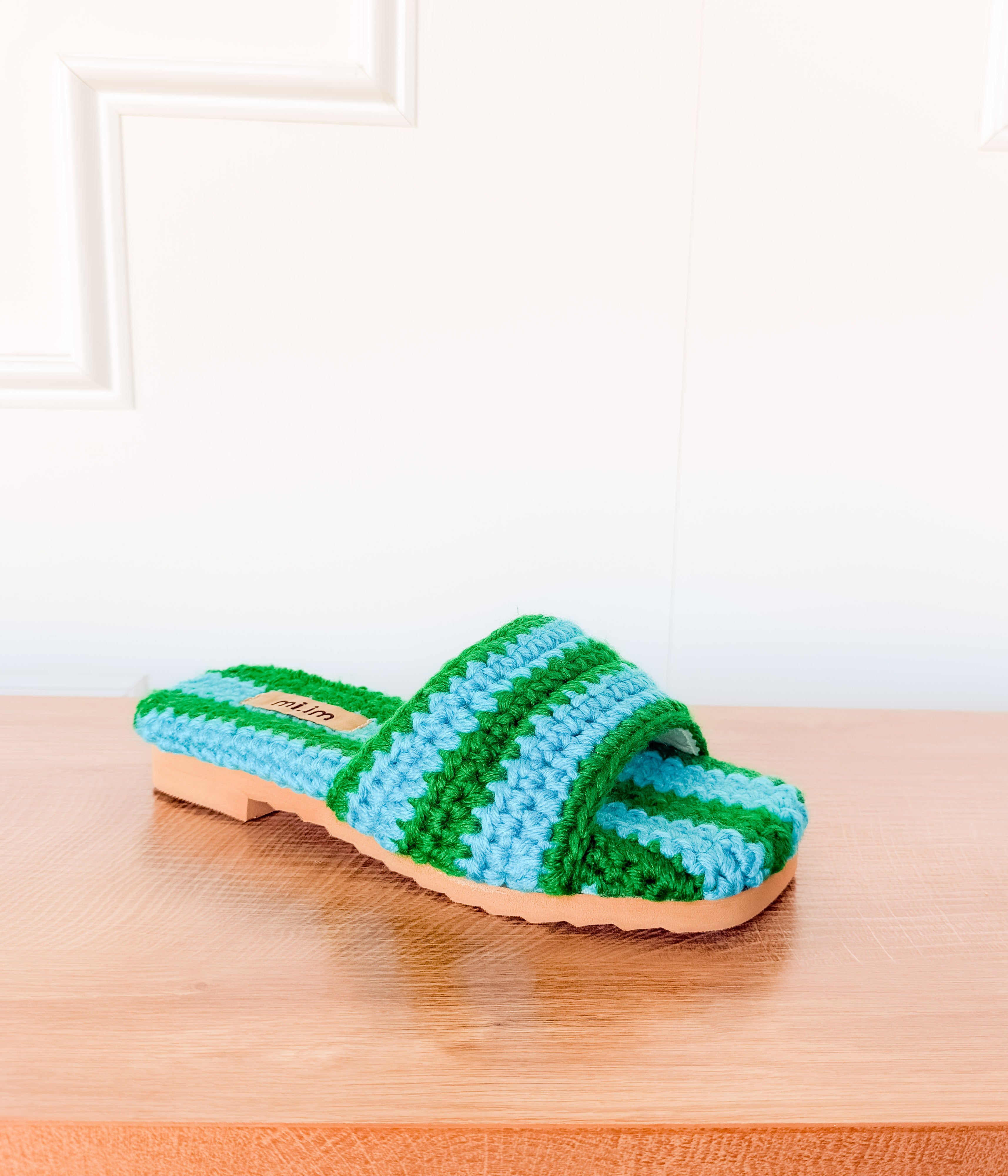 Loom Sandals in Green and Blue