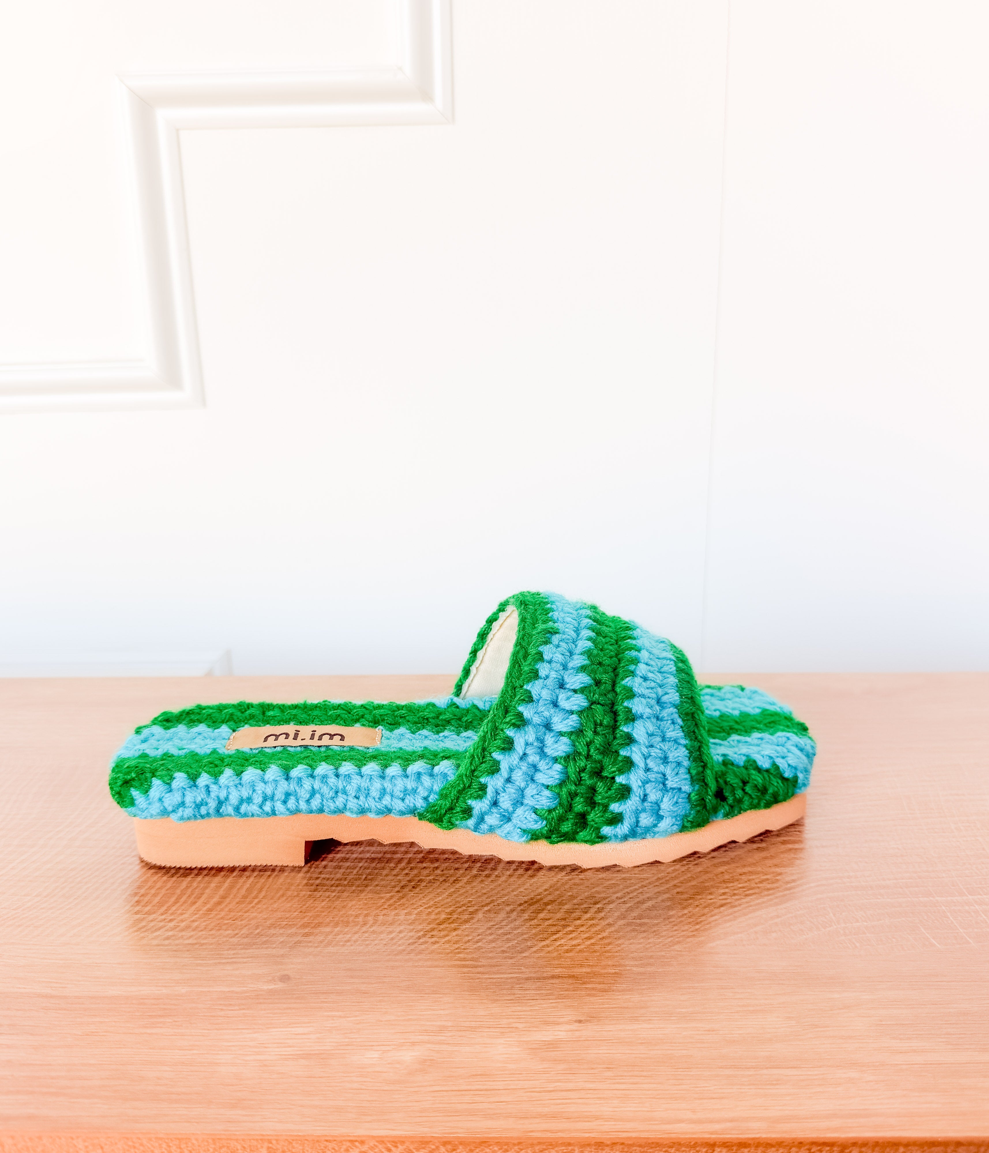 Loom Sandals in Green and Blue