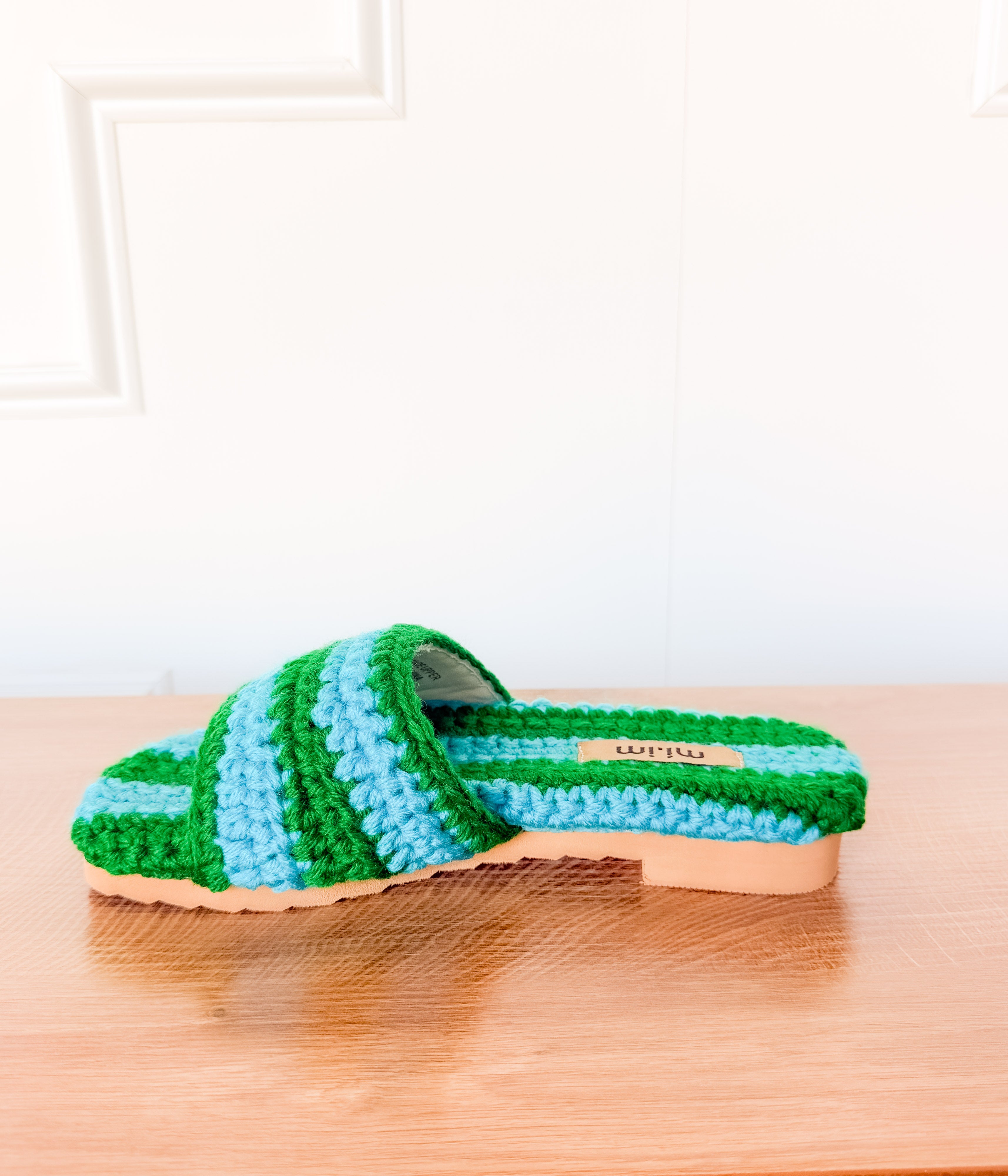 Loom Sandals in Green and Blue