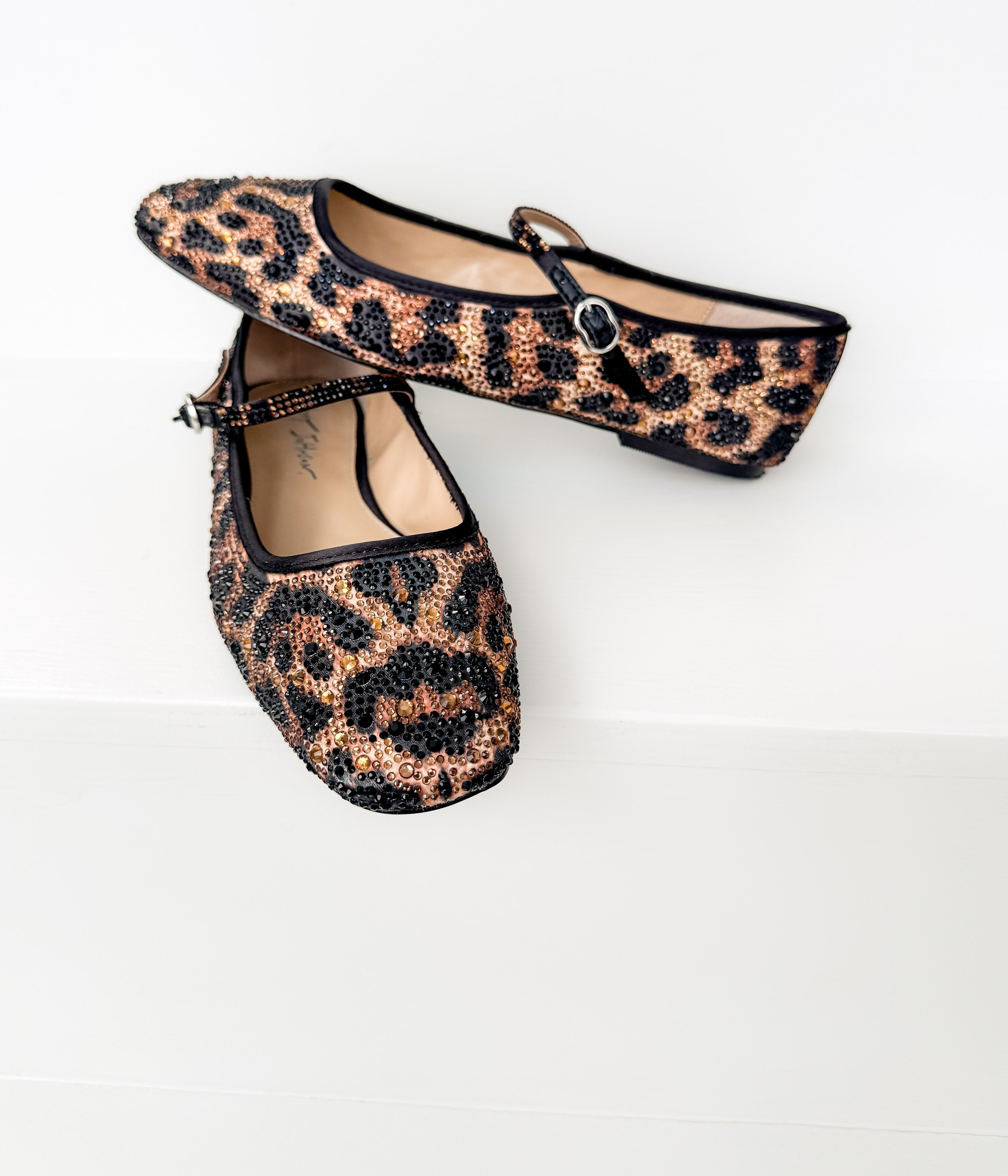 Lorel Leopard Rhinestone Ballet Flats