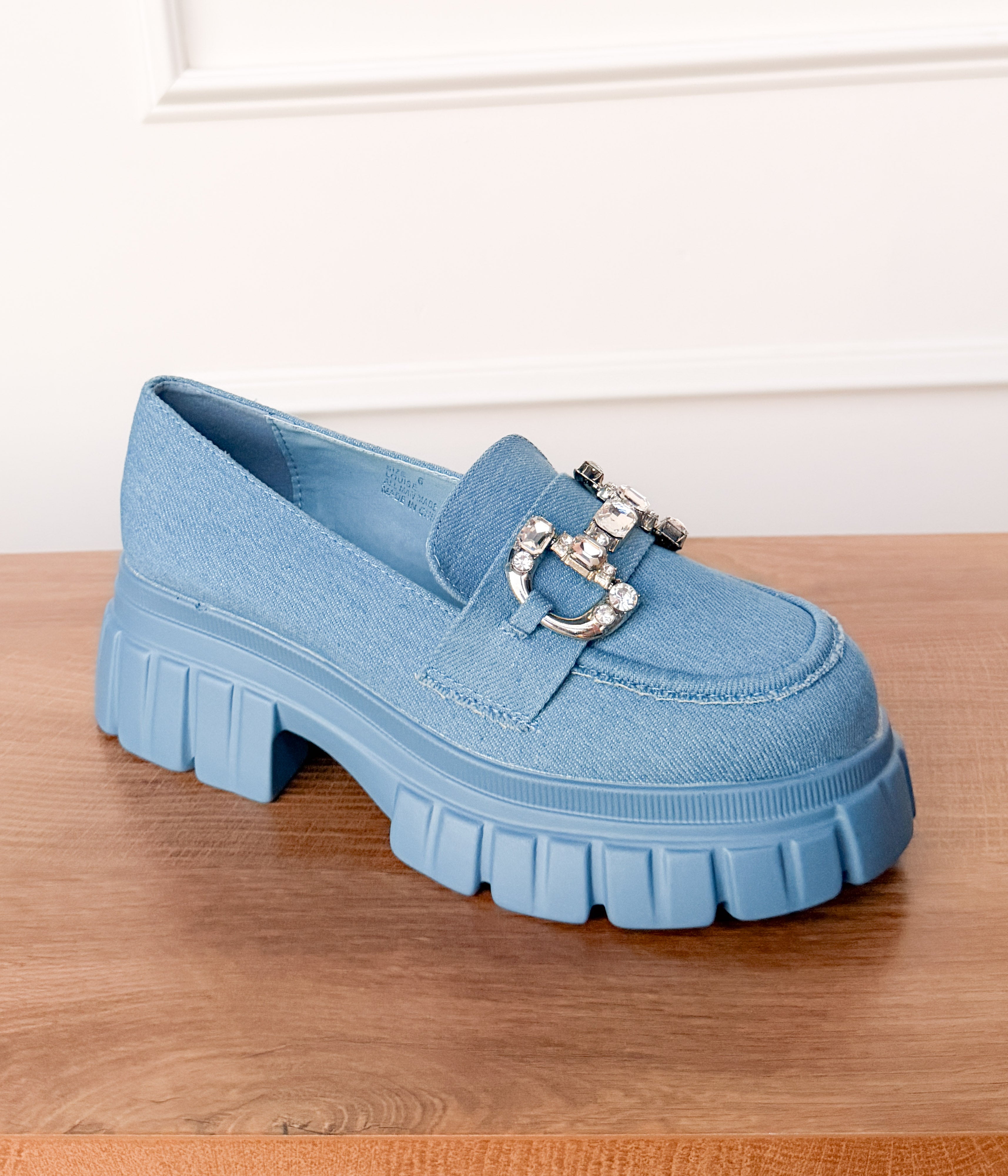 Louise Crystal Loafer in Denim - Rural Haze