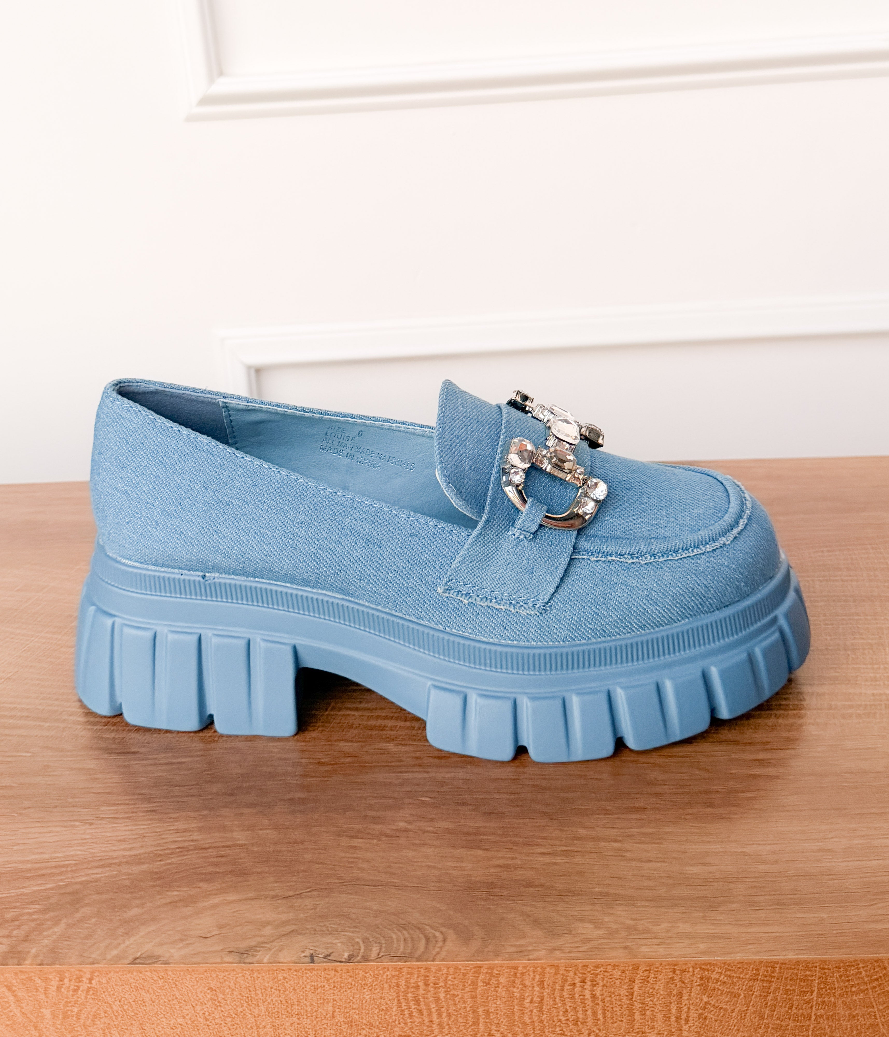 Louise Crystal Loafer in Denim - Rural Haze