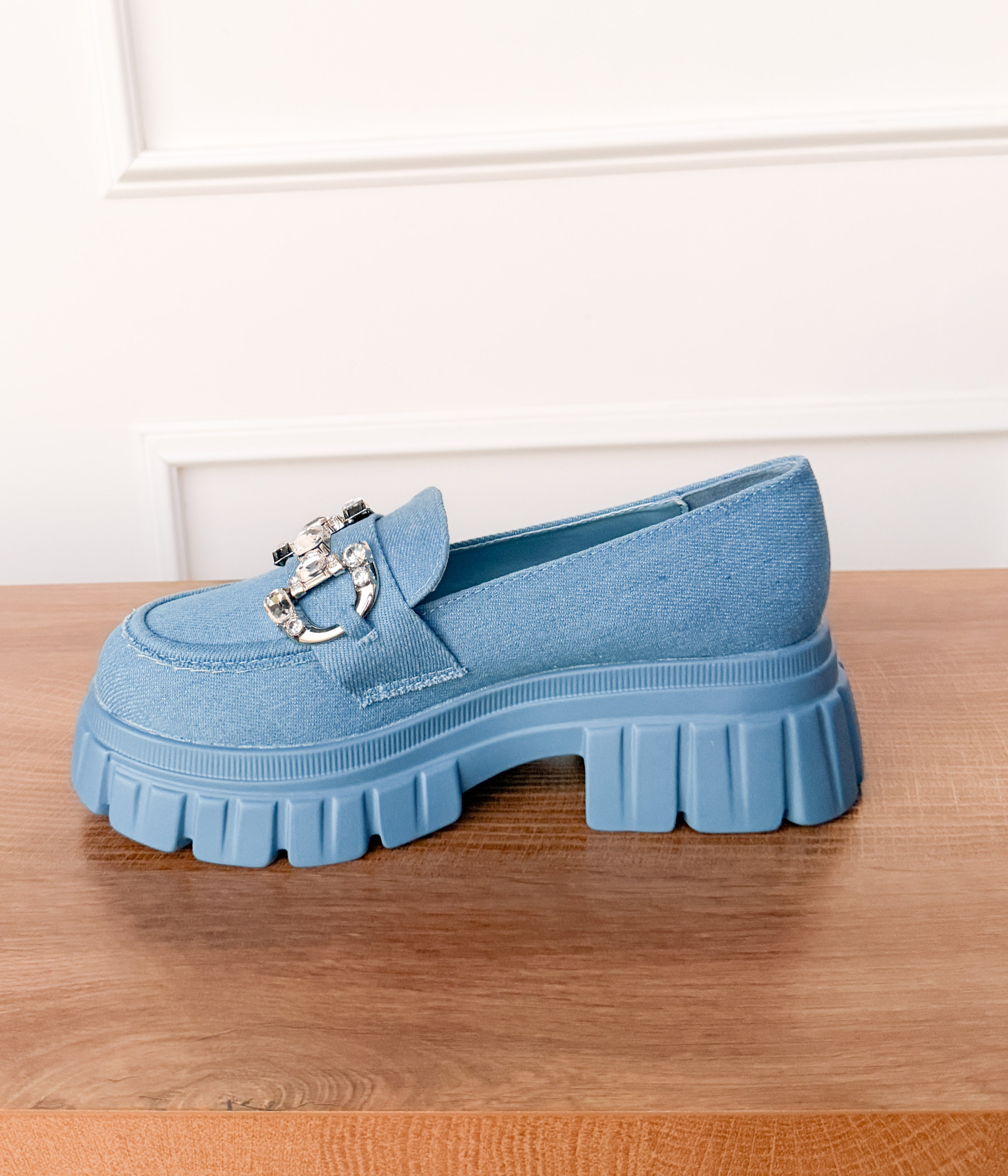 Louise Crystal Loafer in Denim - Rural Haze